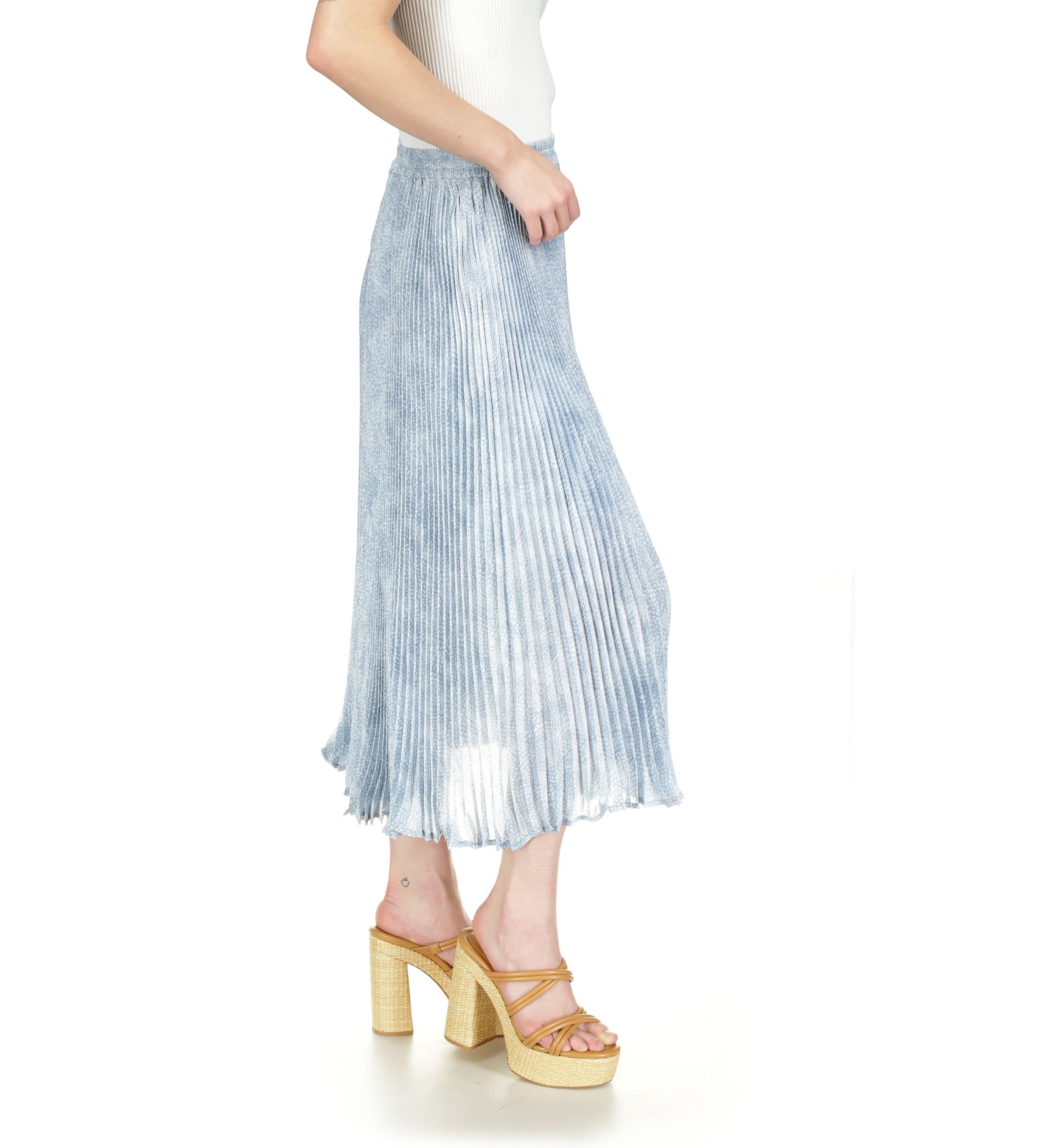 Womens Petal Pleat Midi Skirt