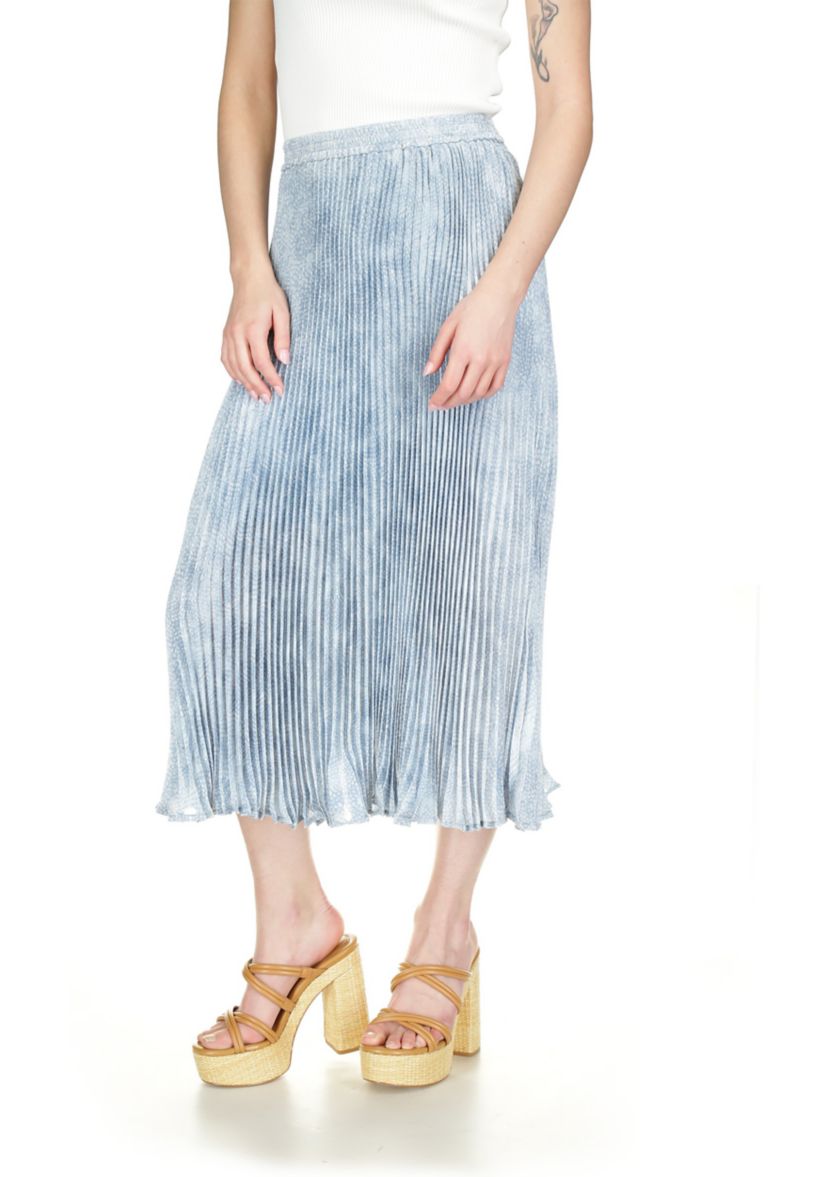 Womens Petal Pleat Midi Skirt