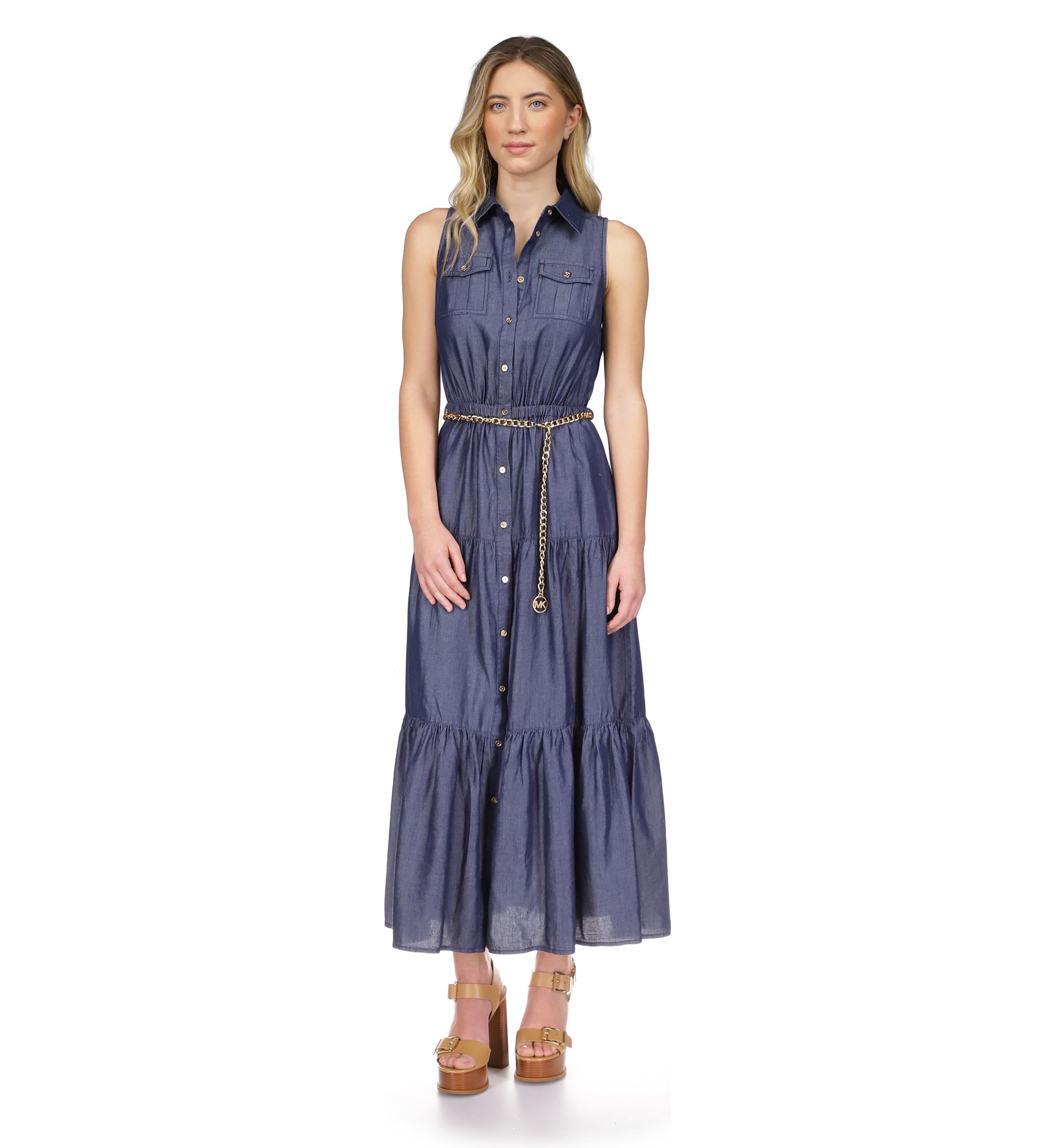 Womens Tencel Charm Belt Dress