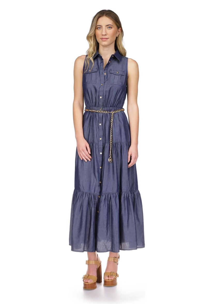 Womens Tencel Charm Belt Dress