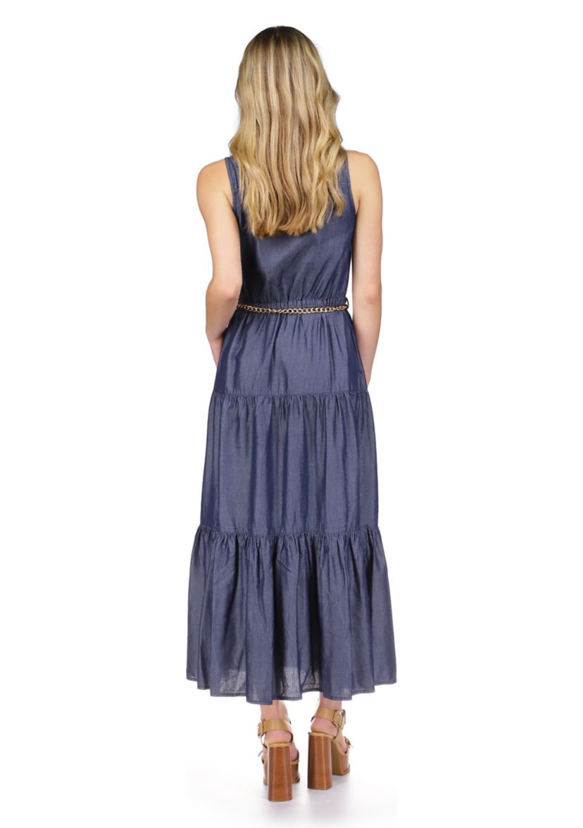 Womens Tencel Charm Belt Dress