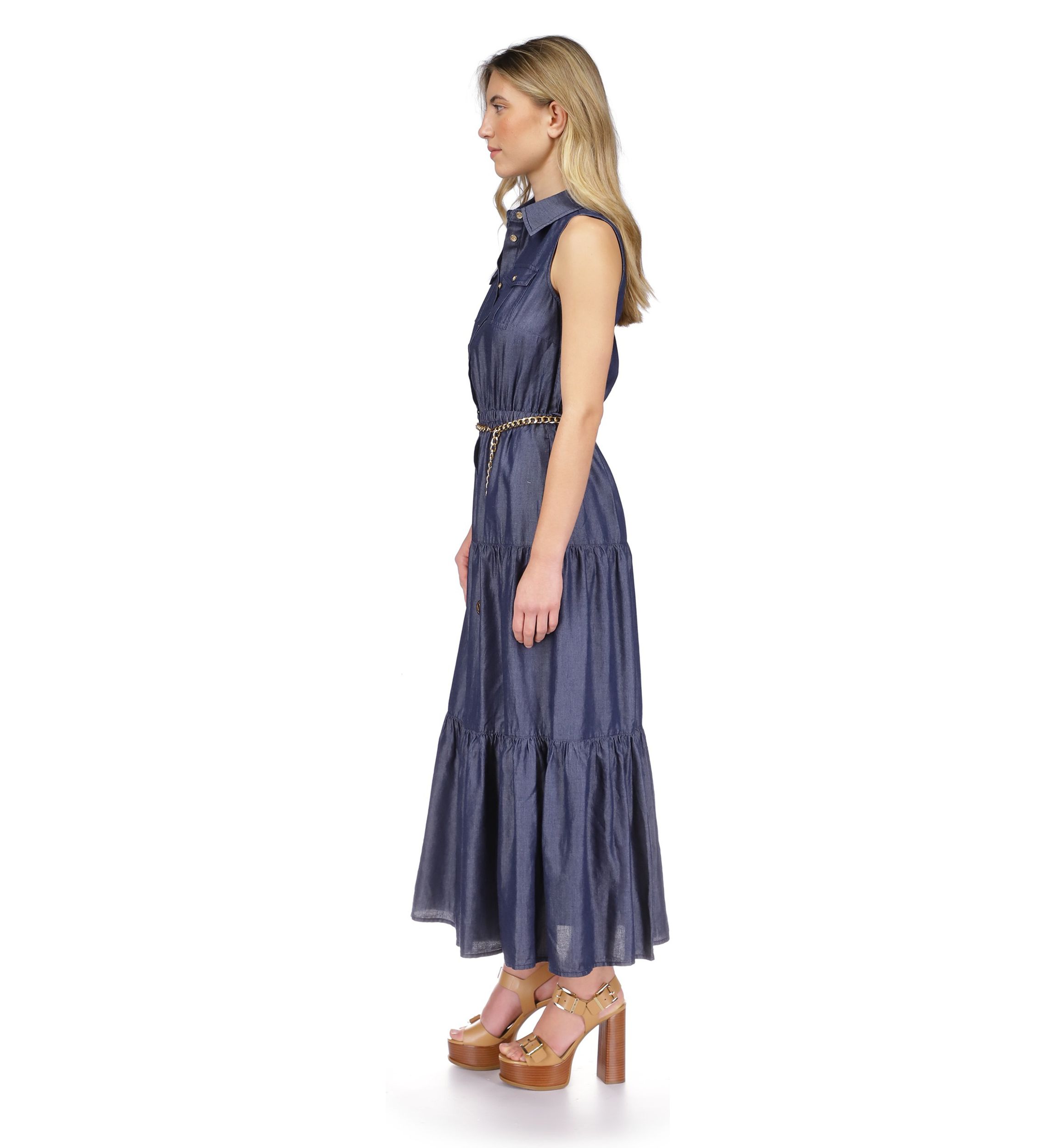 Womens Tencel Charm Belt Dress