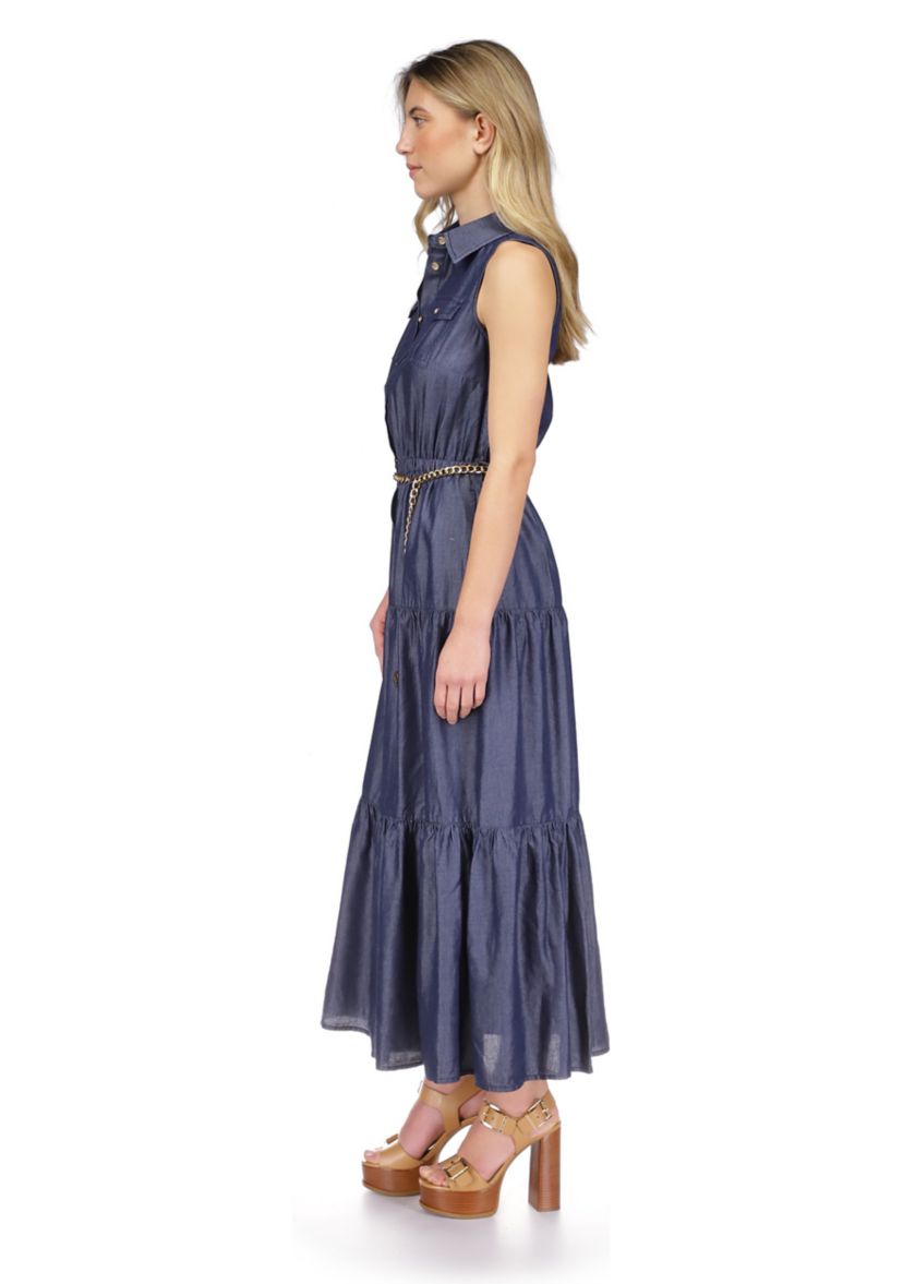 Womens Tencel Charm Belt Dress