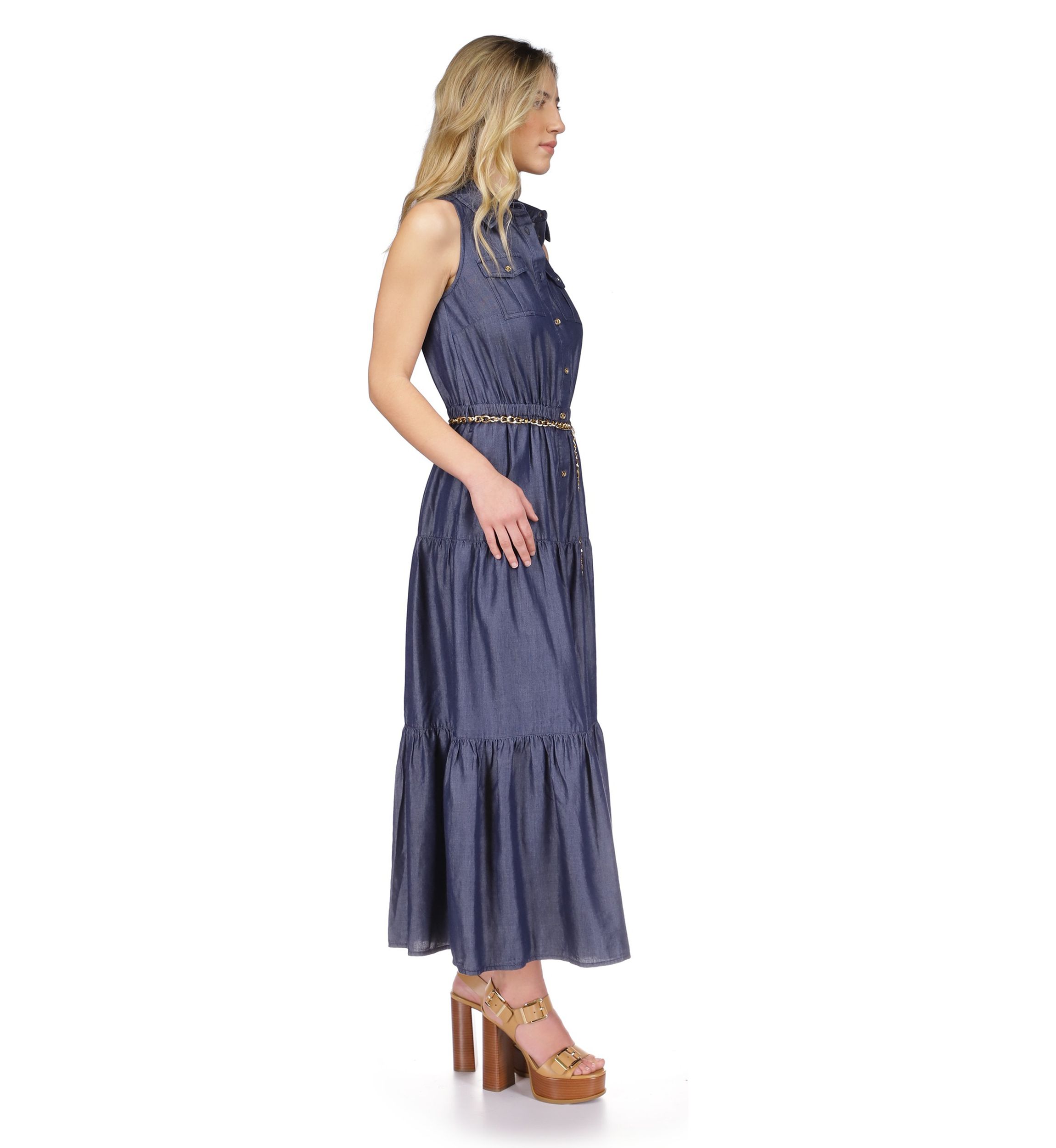 Womens Tencel Charm Belt Dress