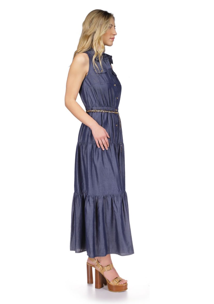 Womens Tencel Charm Belt Dress