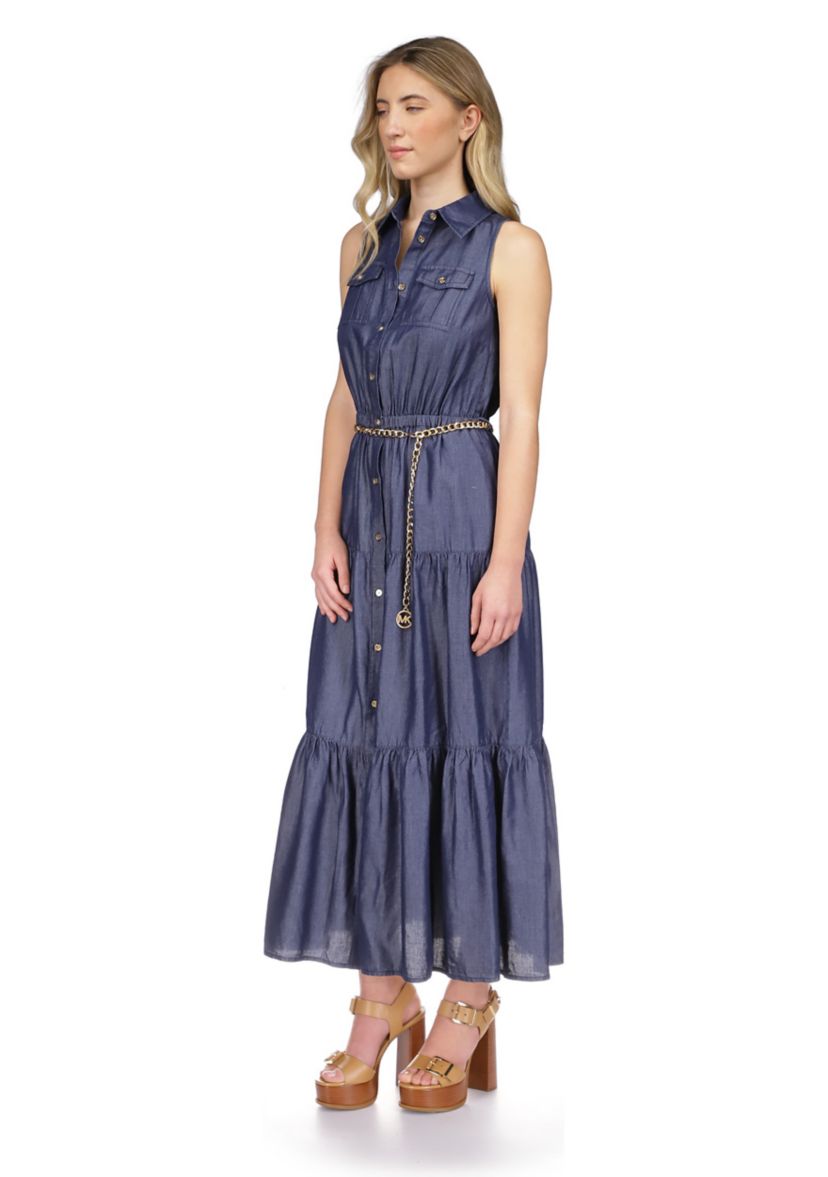 Womens Tencel Charm Belt Dress