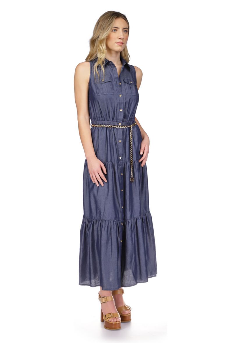 Womens Tencel Charm Belt Dress