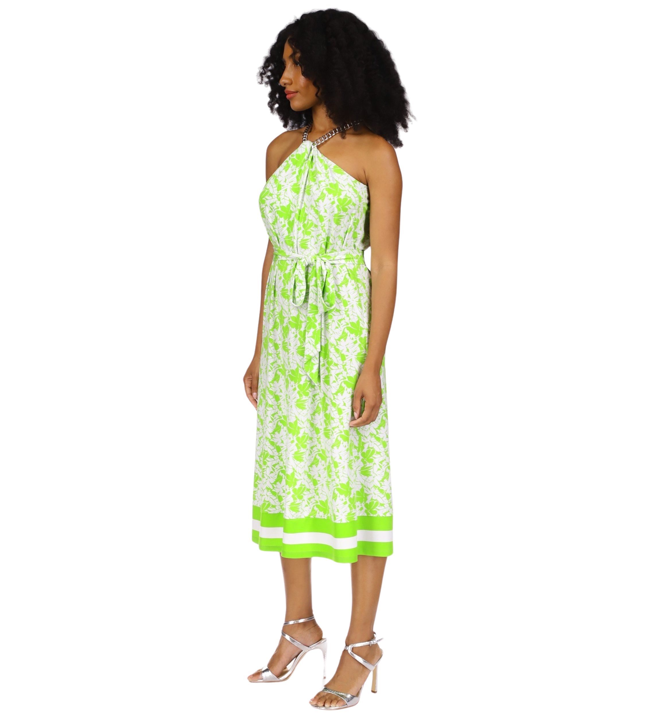 Womens Chain Neck Border Dress