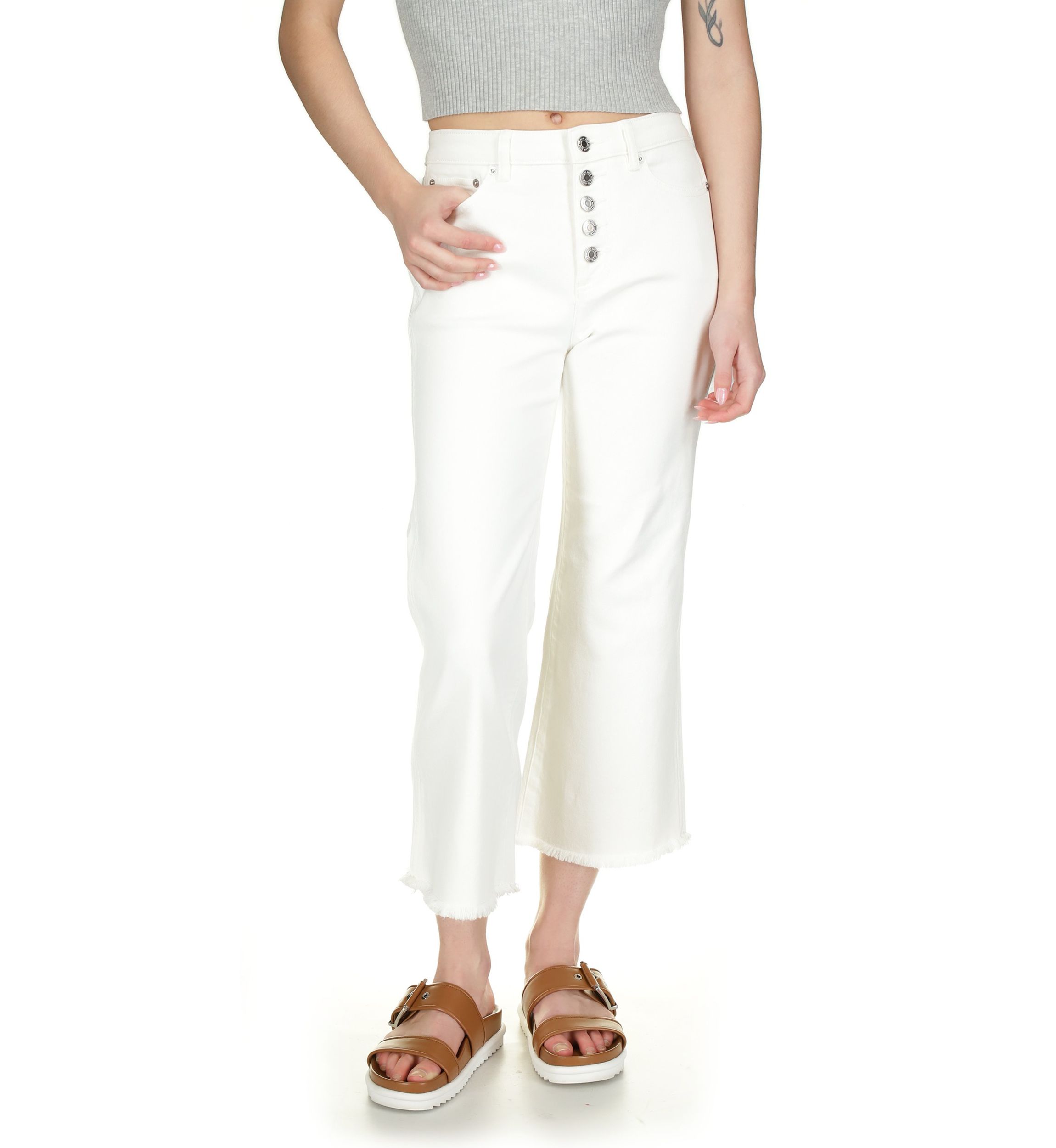 Womens Flare White Denim Jeans