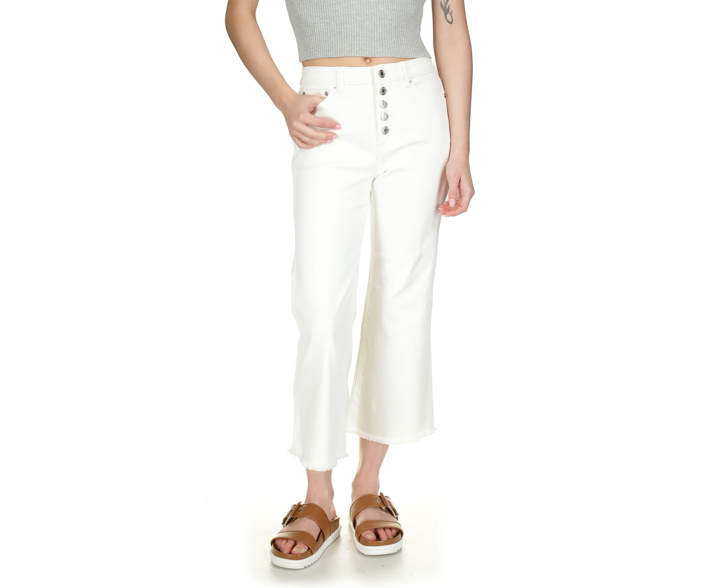 Womens Flare White Denim Jeans