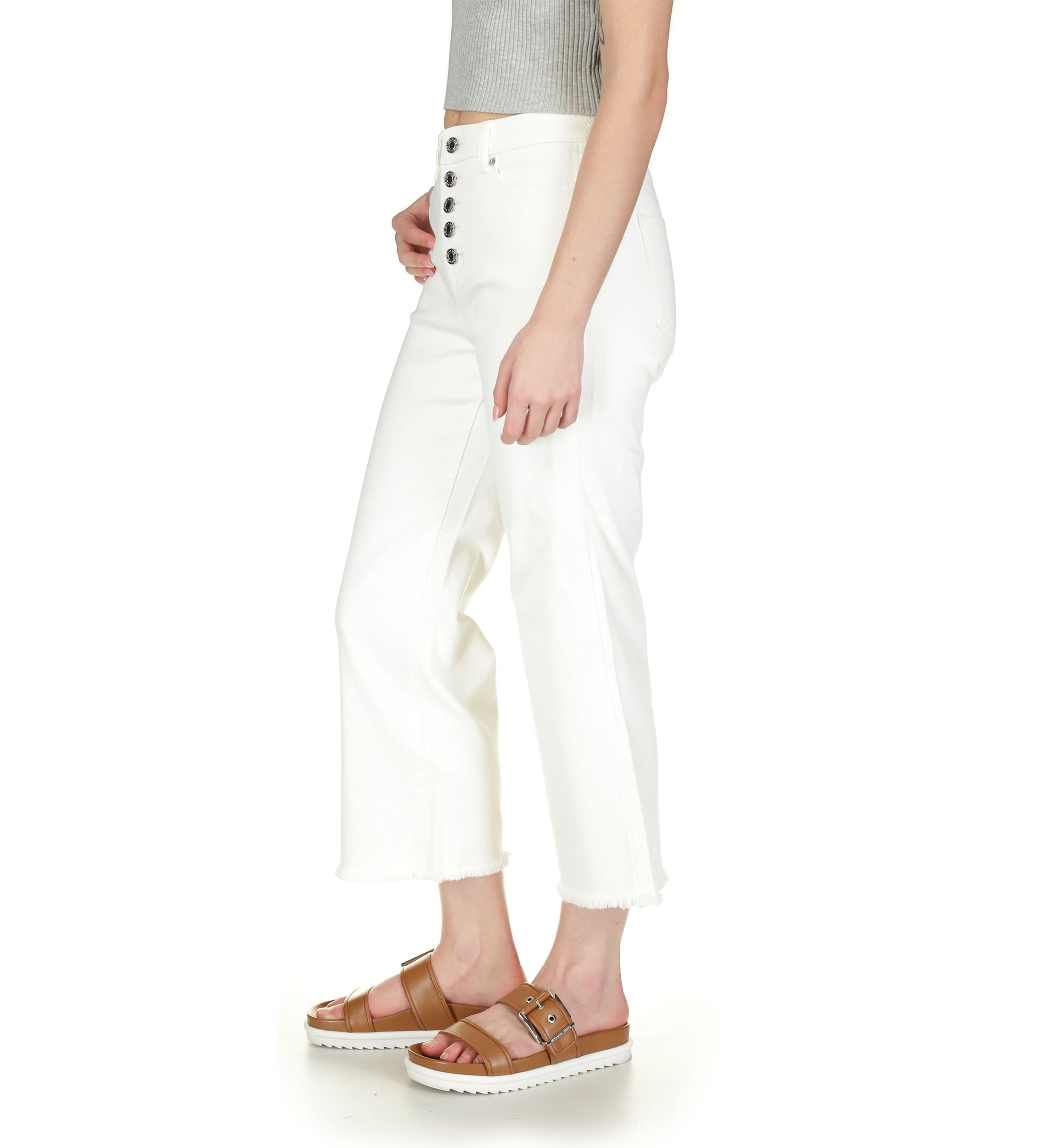 Womens Flare White Denim Jeans
