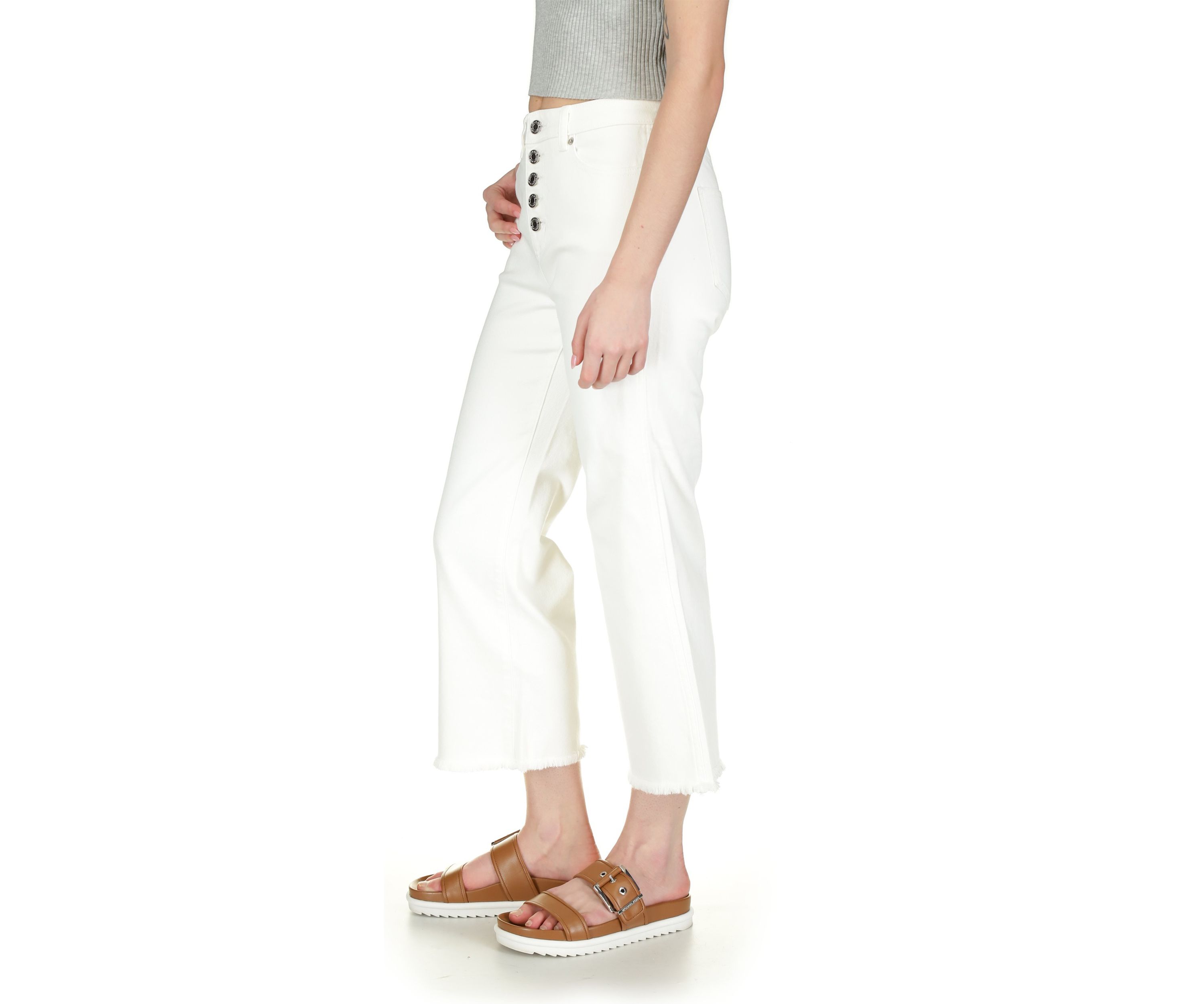 Womens Flare White Denim Jeans