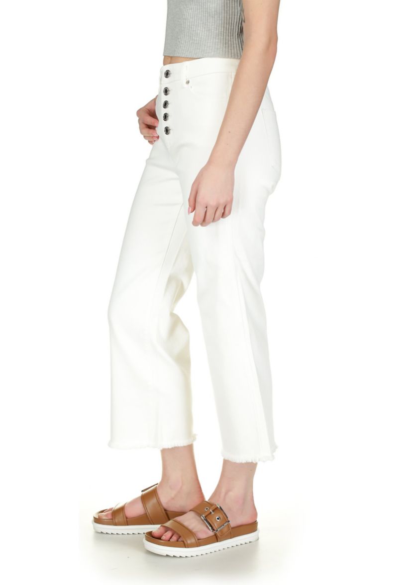 Womens Flare White Denim Jeans