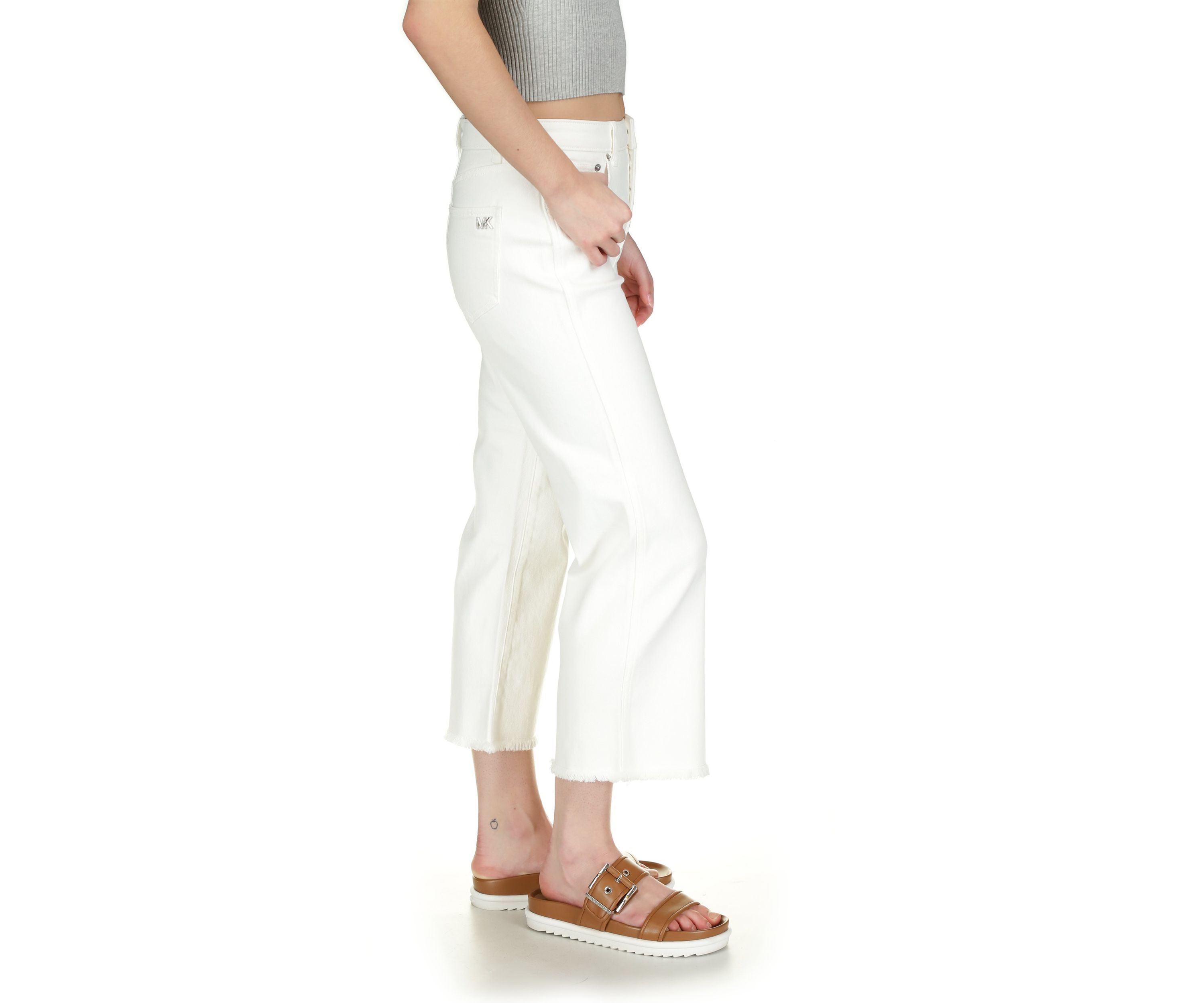 Womens Flare White Denim Jeans