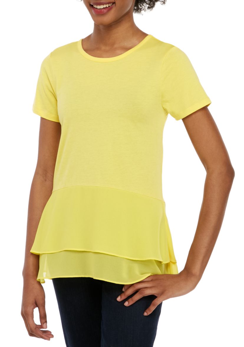 Short Sleeve Tiered Hem T Shirt