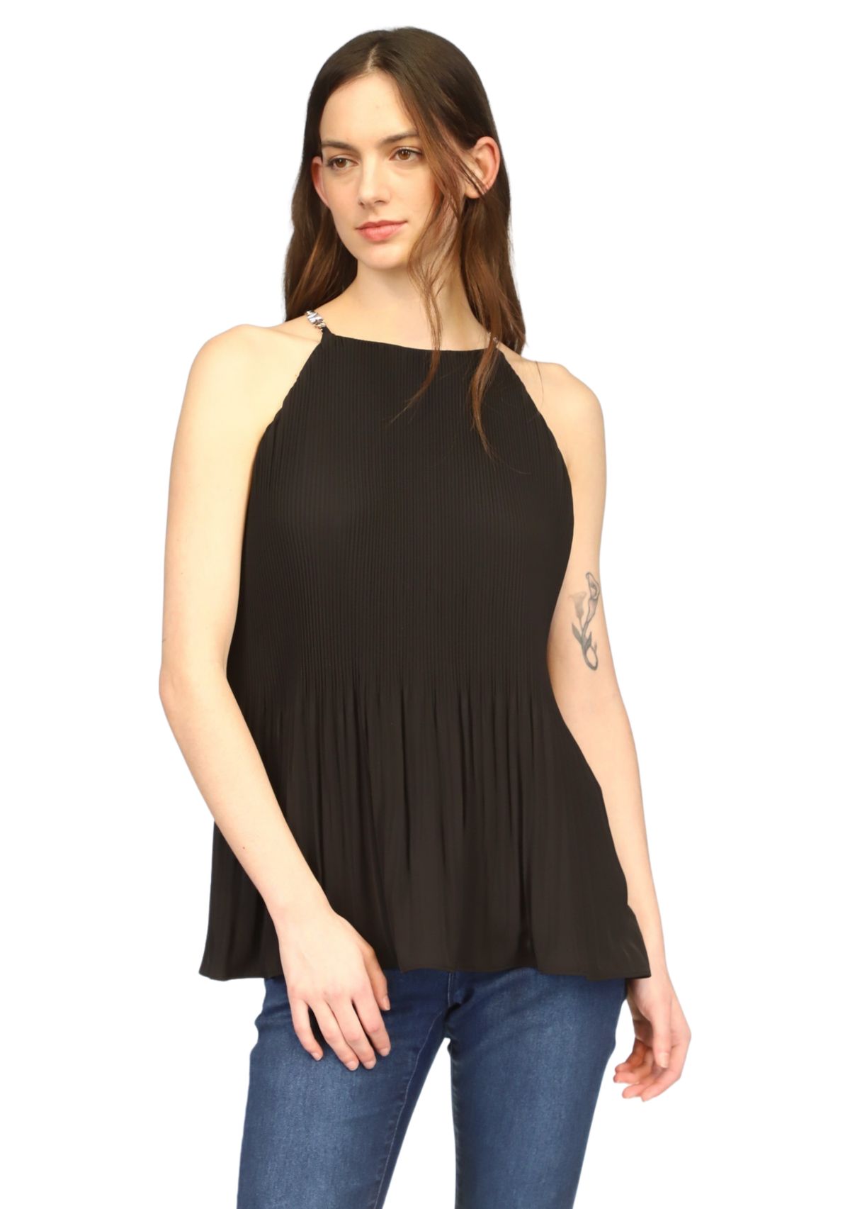 Womens Pleated Halter Top