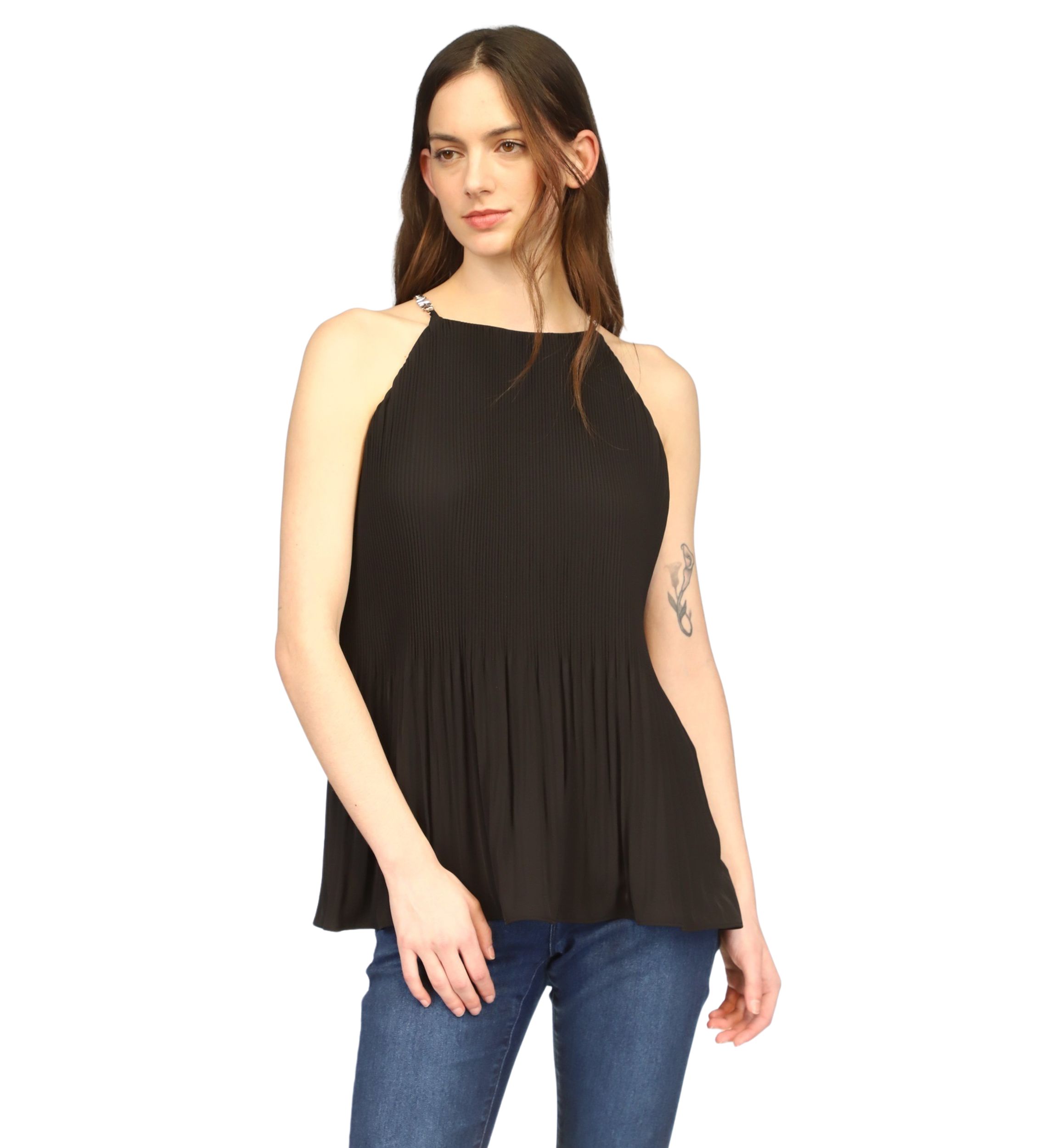 Womens Pleated Halter Top