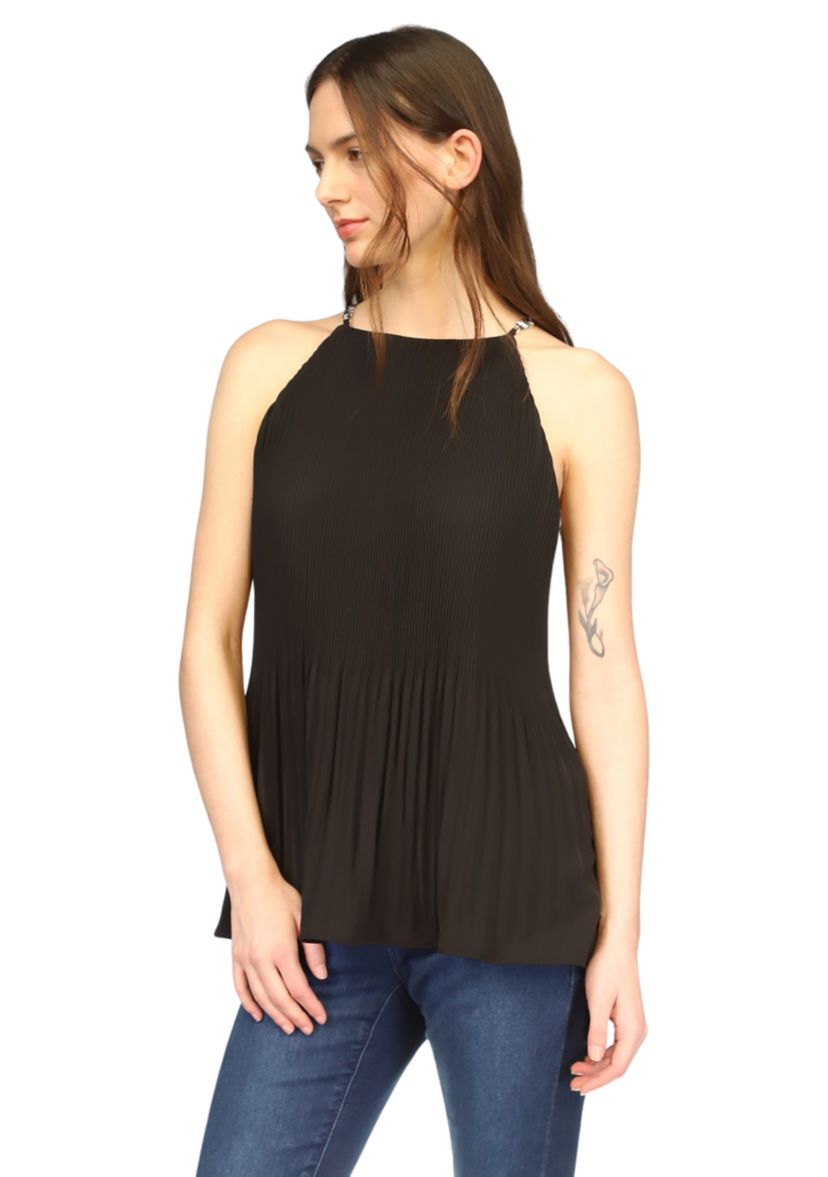Womens Pleated Halter Top