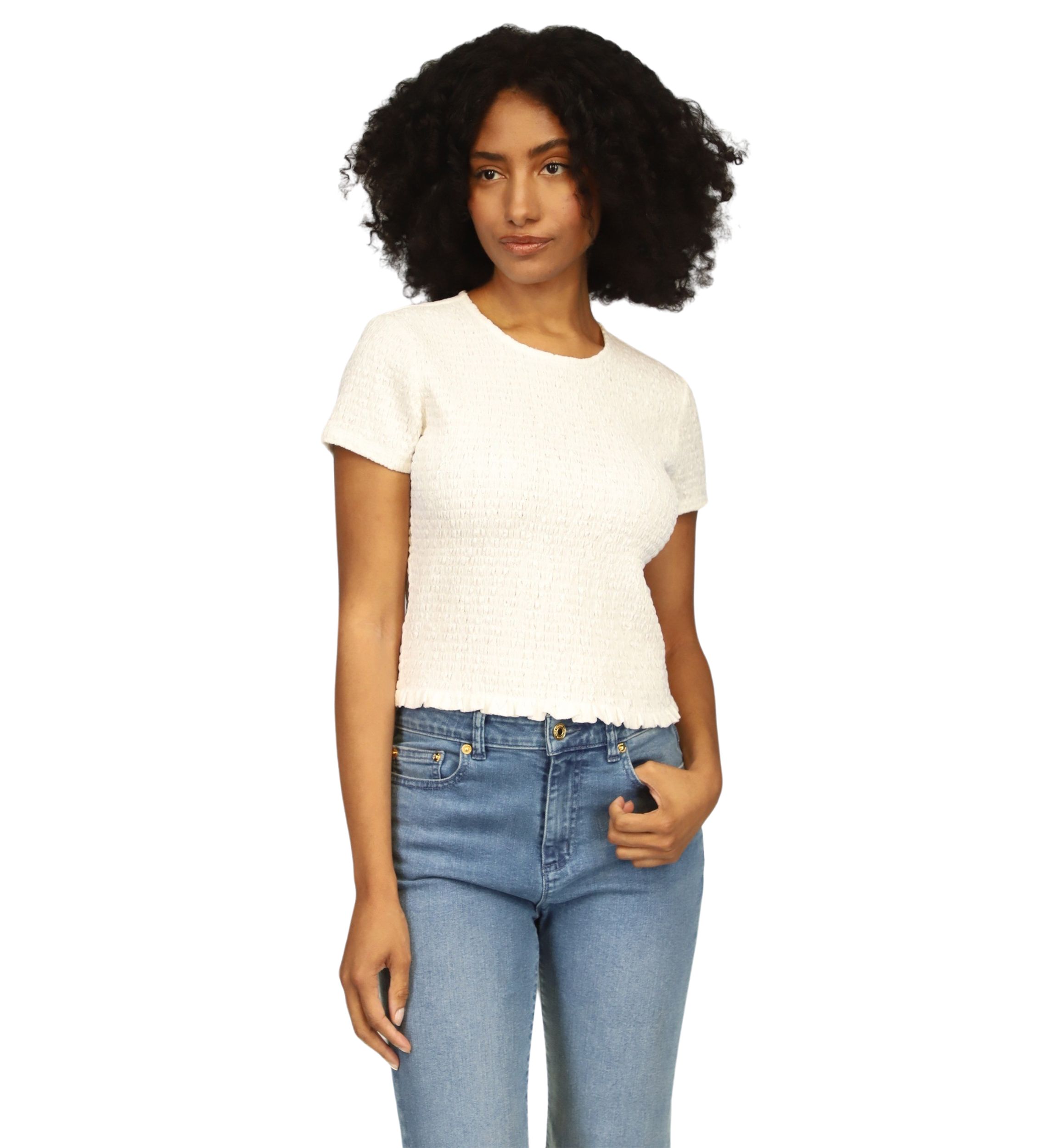 Womens Short Sleeve Ruched T-Shirt