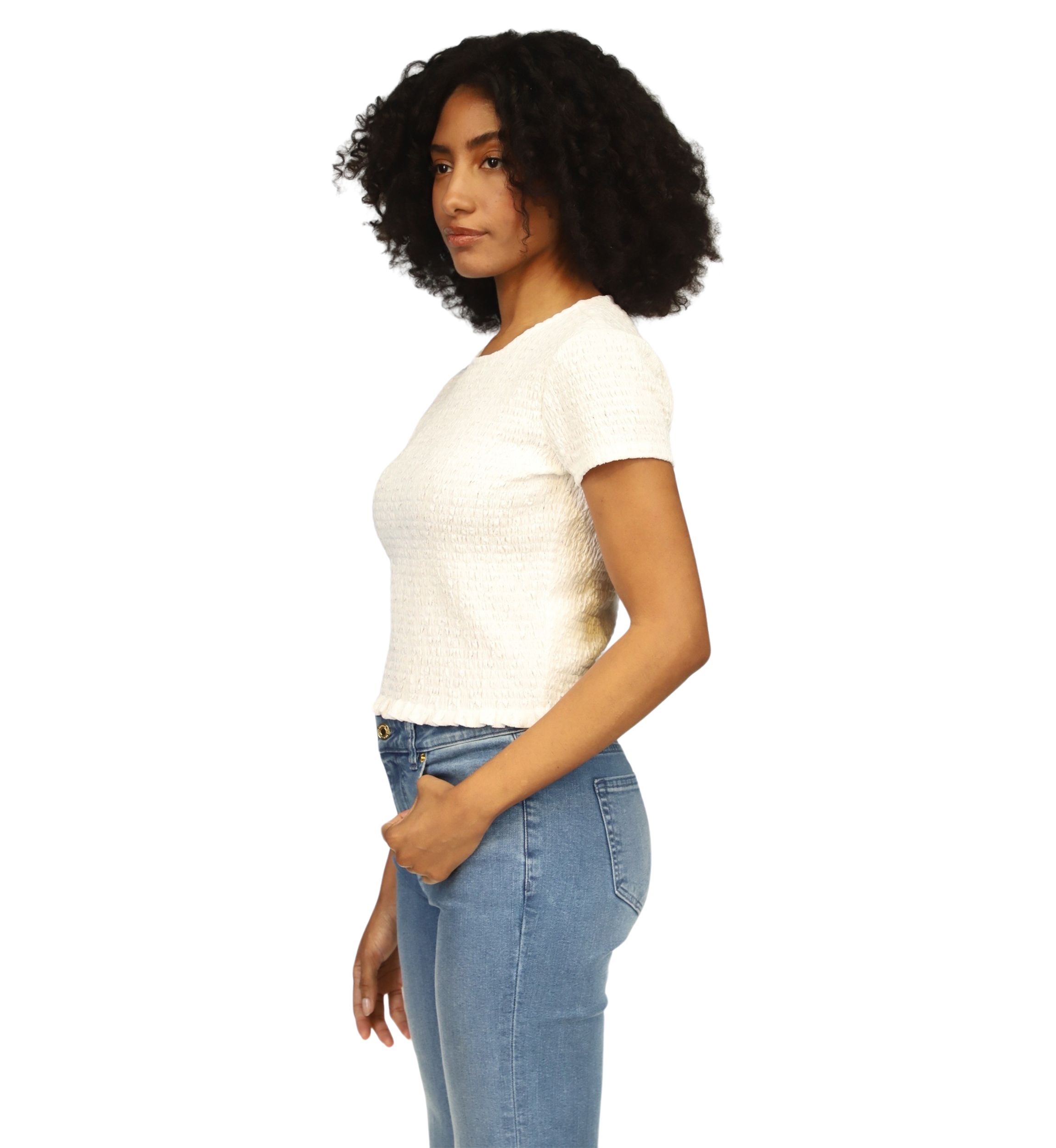 Womens Short Sleeve Ruched T-Shirt