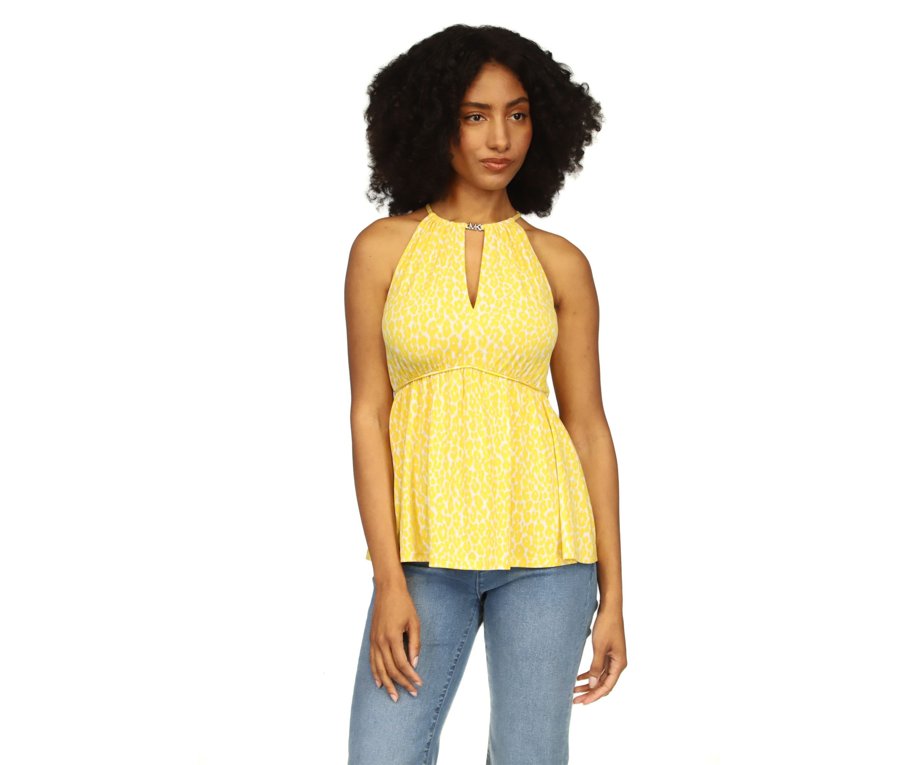 Womens Sleeveless Keyhole Peplum Knit Top