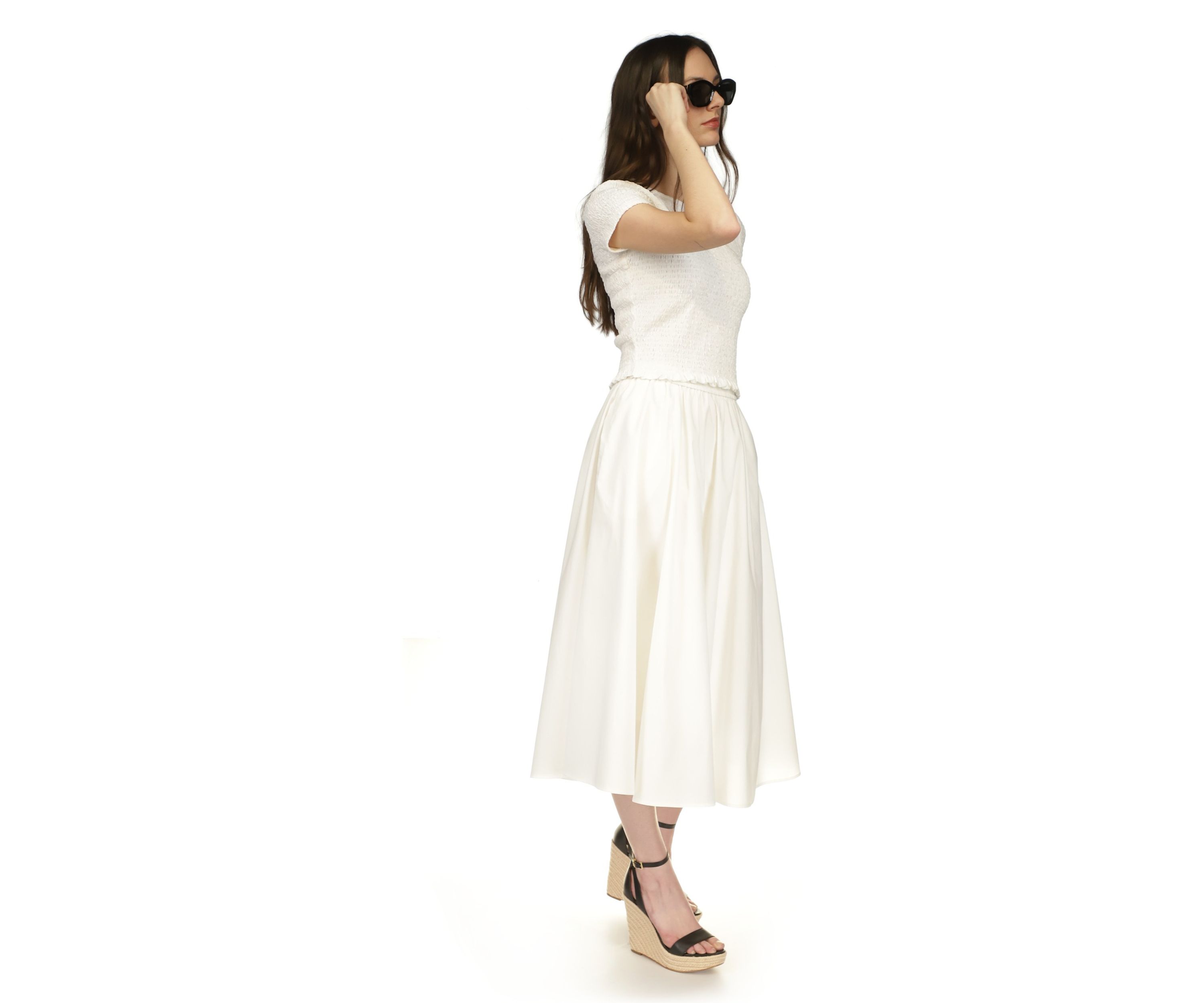 Womens A-Line Cotton Skirt