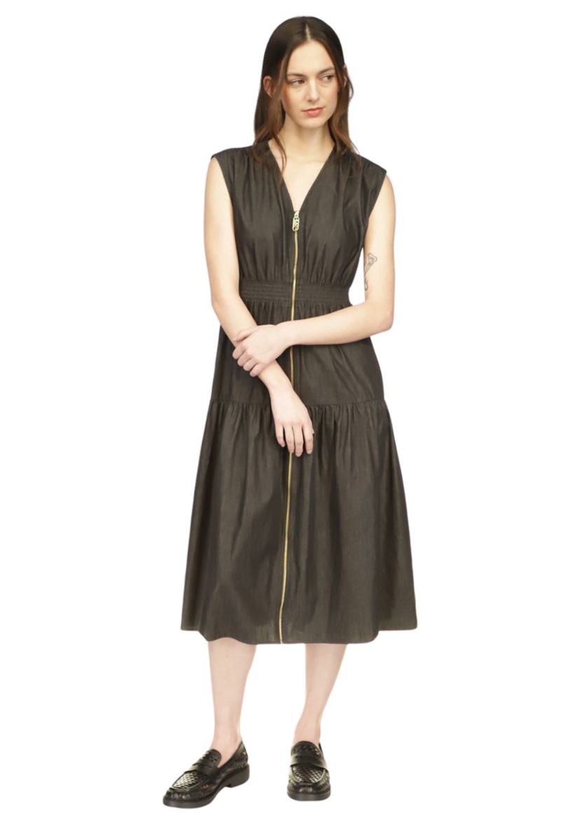 Womens Charm Zip Midi Dress 