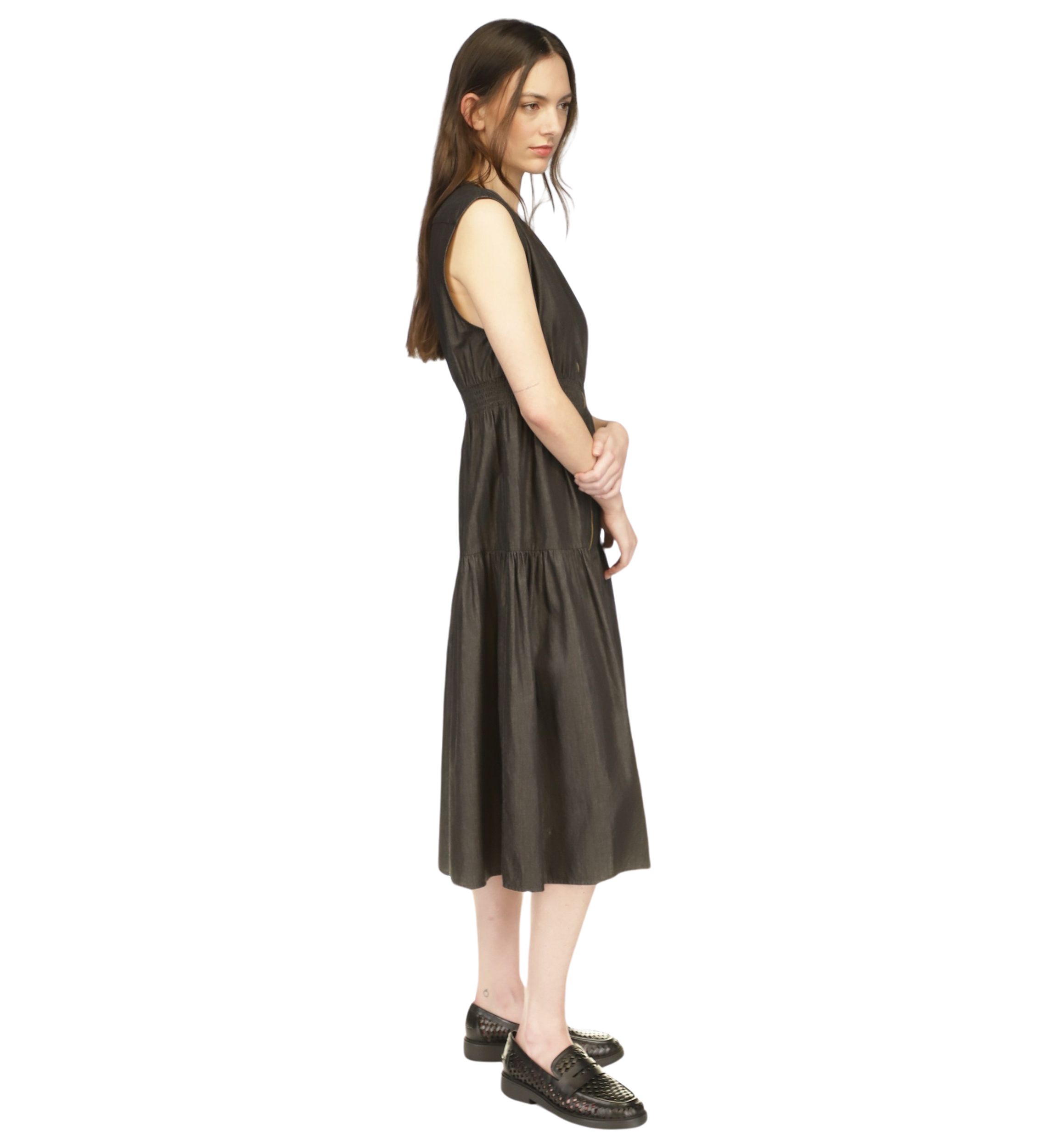 Womens Charm Zip Midi Dress 