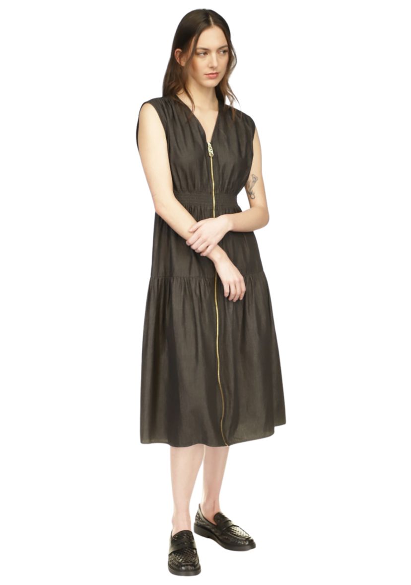 Womens Charm Zip Midi Dress 