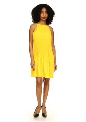 Michael Kors Michael Women's Halter-Neck Pleated Dress - Bright Dandelion