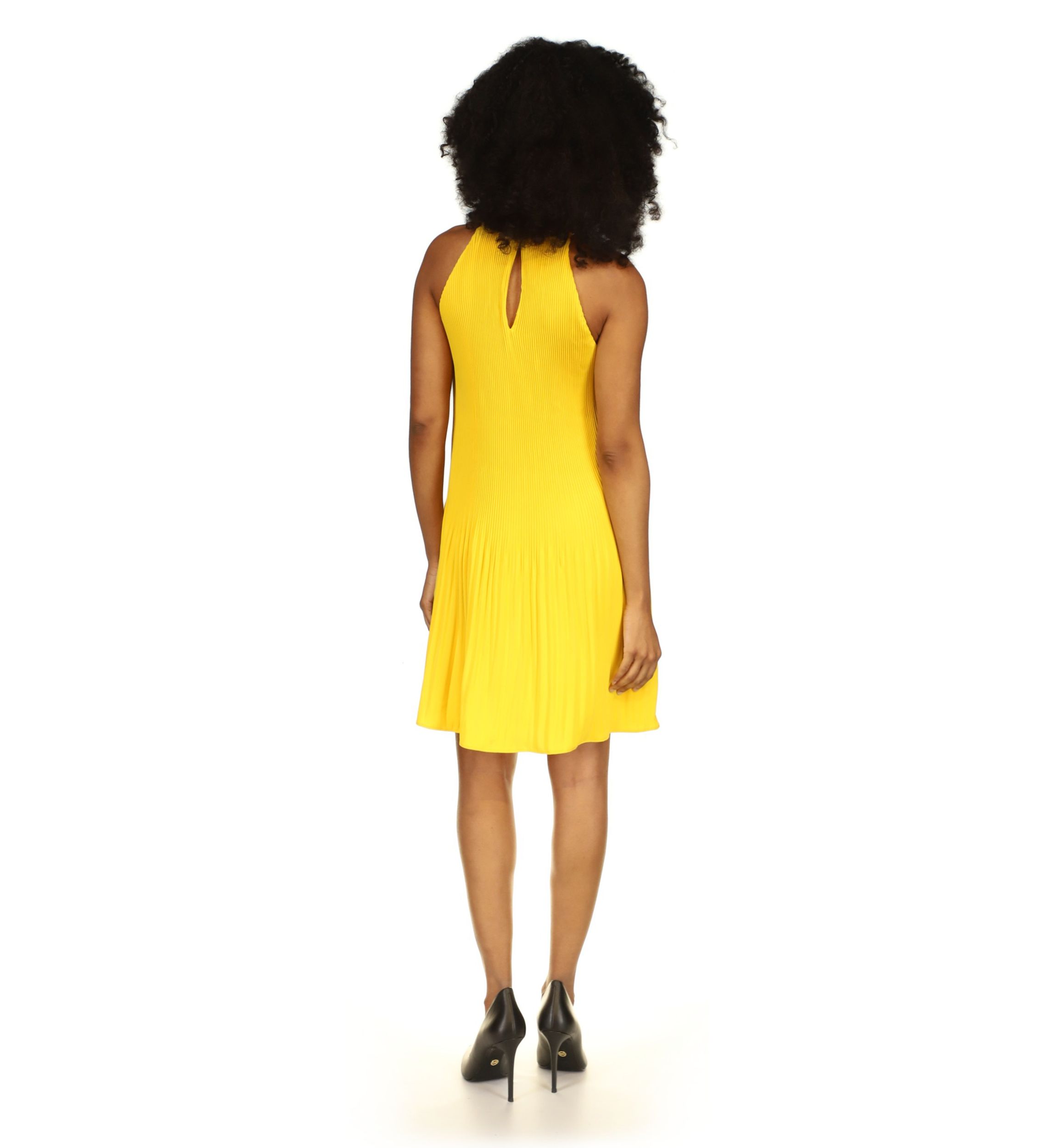 Womens Halter Neck Pleated Dress