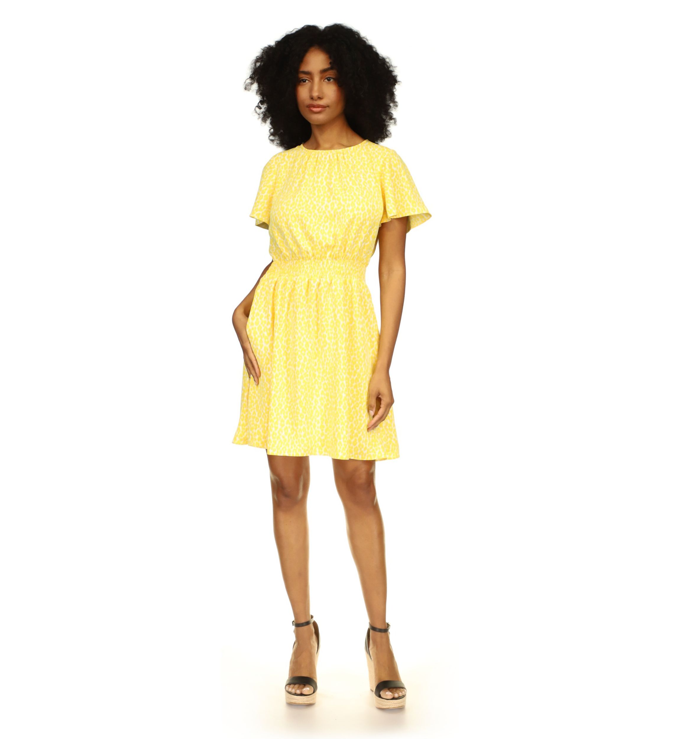 Womens Cheetah Short Sleeve Mini Dress
