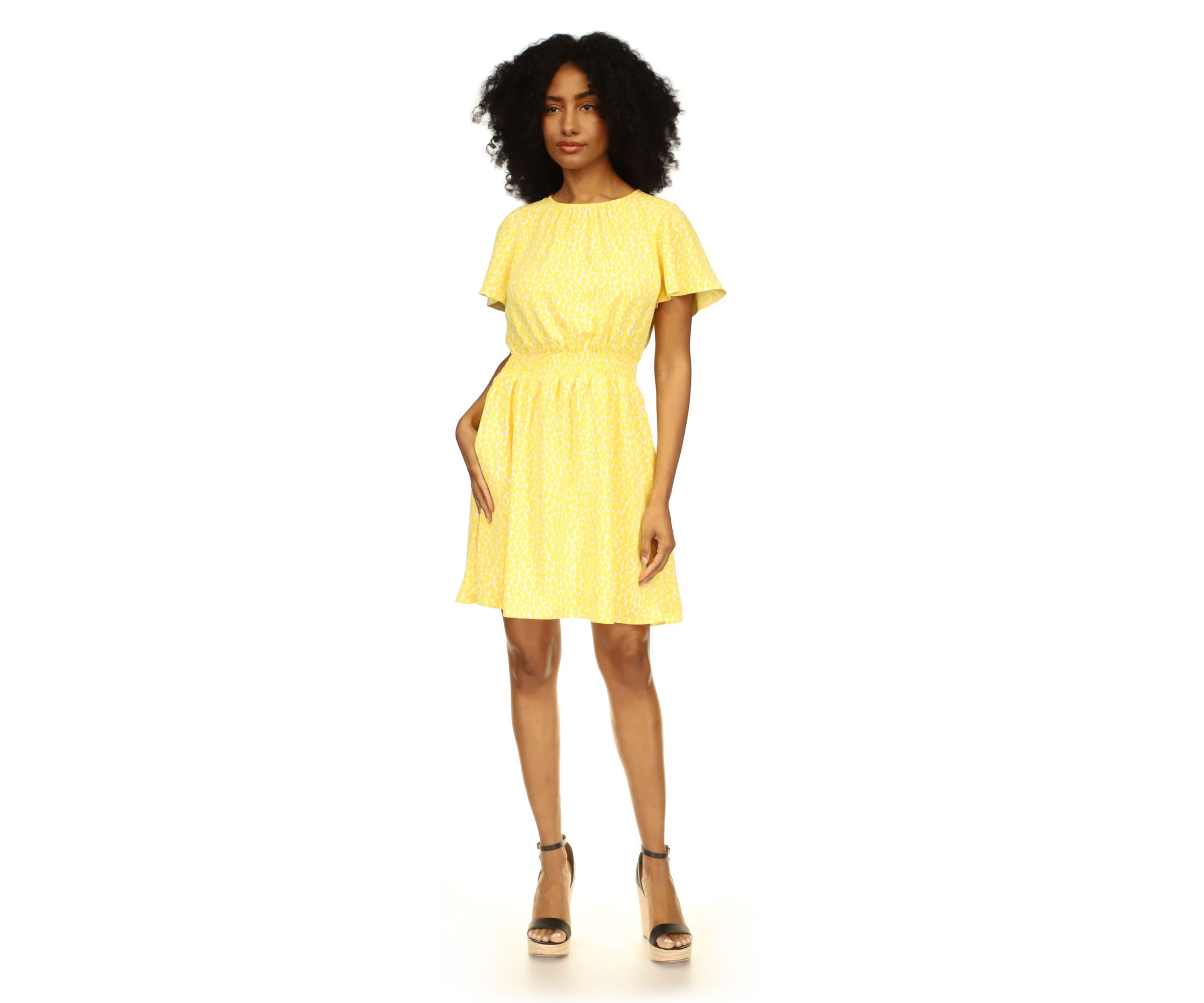 Womens Cheetah Short Sleeve Mini Dress