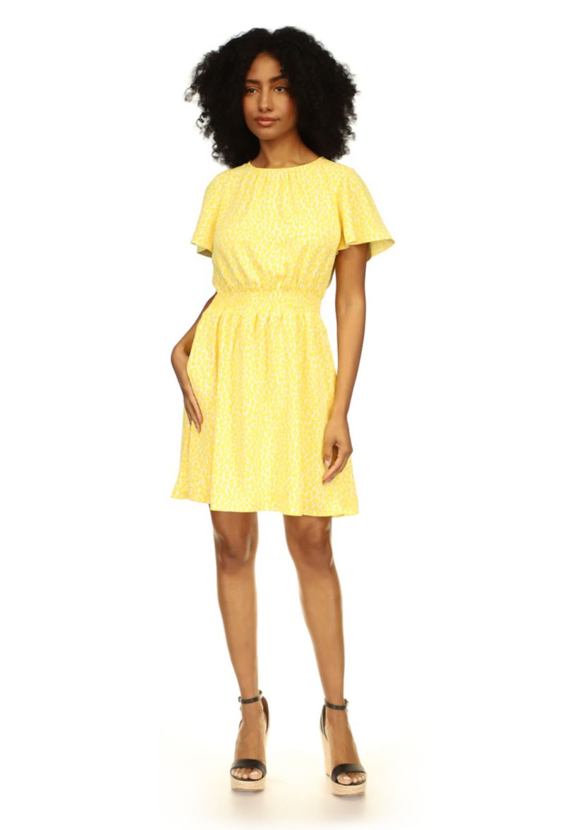 Womens Cheetah Short Sleeve Mini Dress