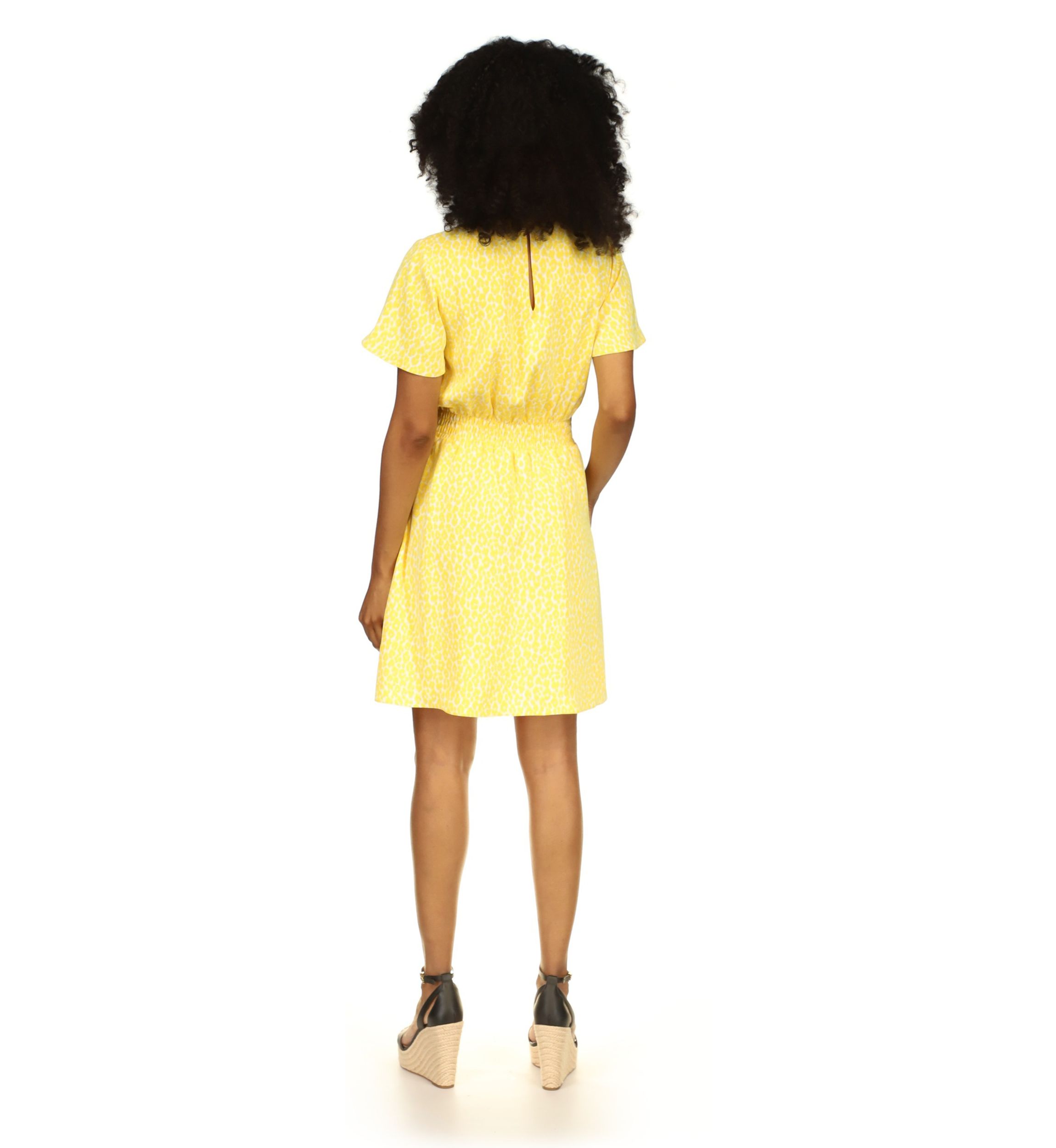 Womens Cheetah Short Sleeve Mini Dress