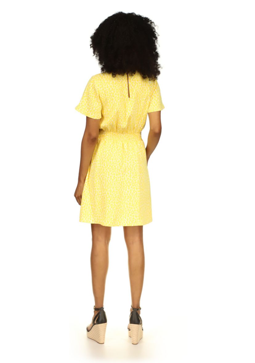 Womens Cheetah Short Sleeve Mini Dress