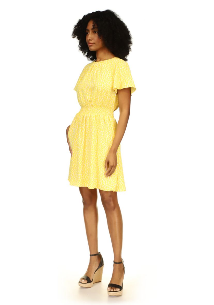 Womens Cheetah Short Sleeve Mini Dress