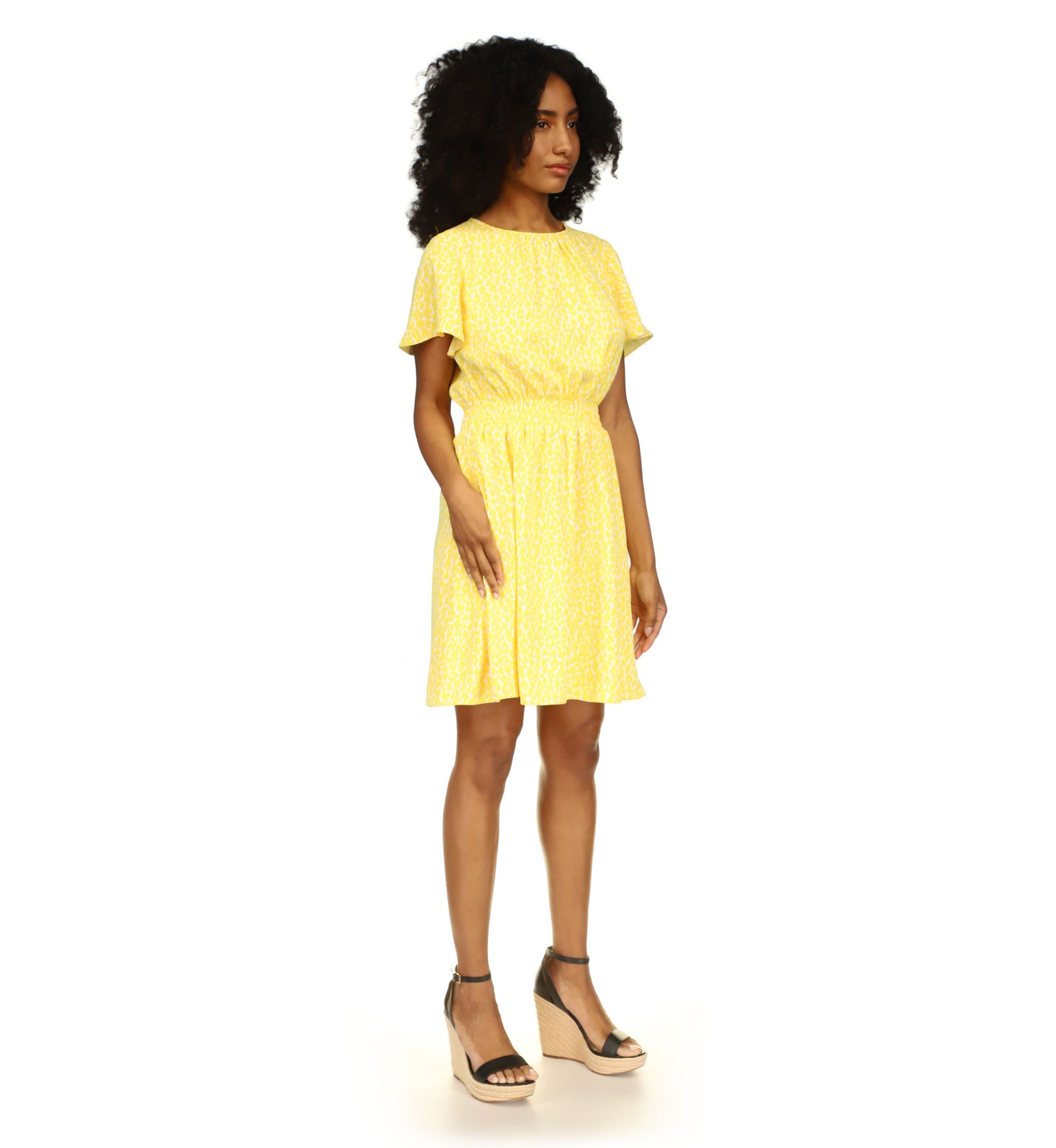 Womens Cheetah Short Sleeve Mini Dress