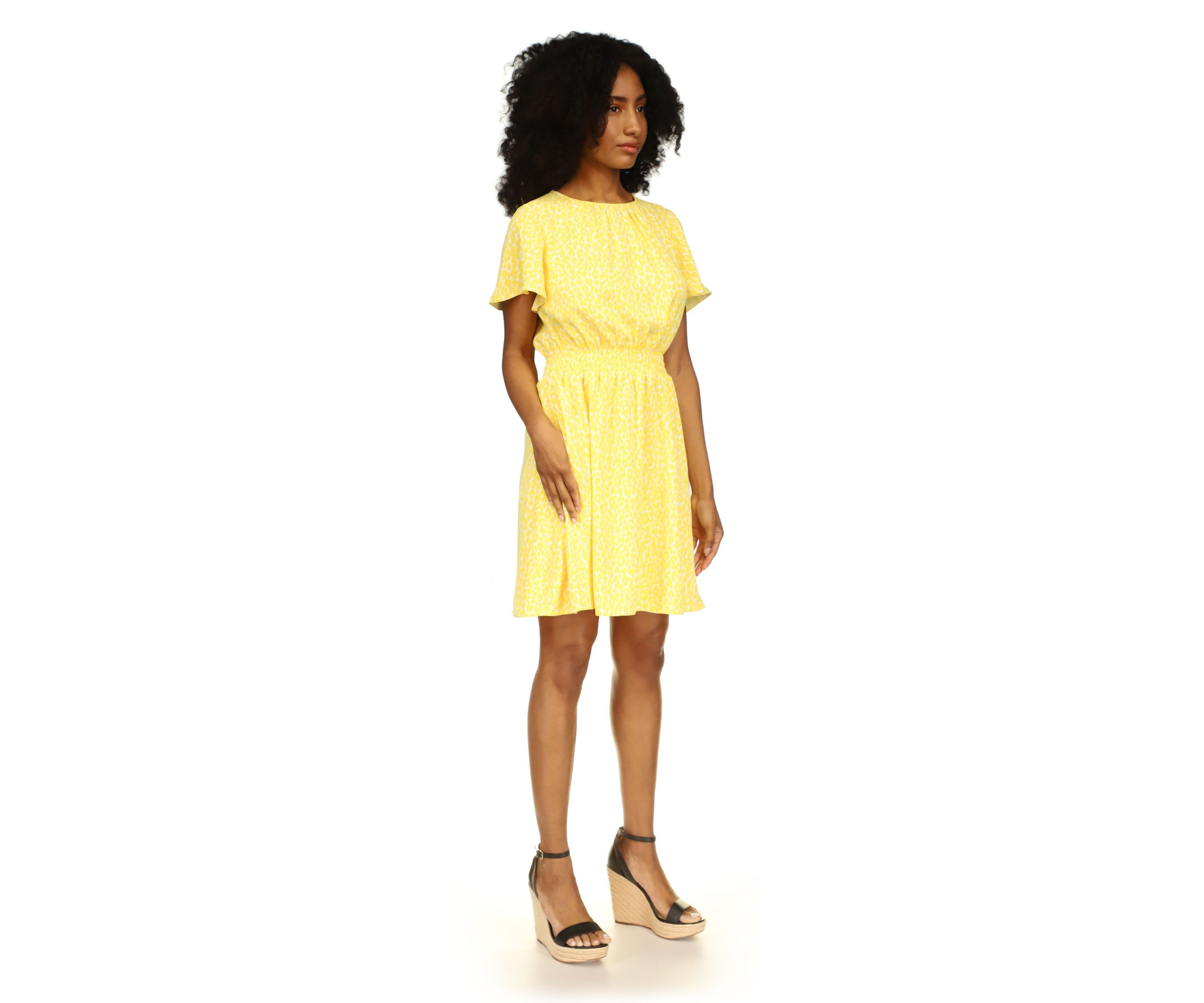 Womens Cheetah Short Sleeve Mini Dress