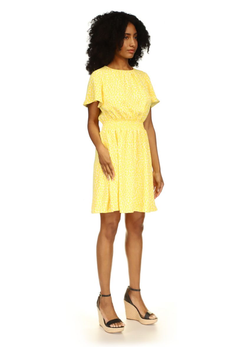 Womens Cheetah Short Sleeve Mini Dress