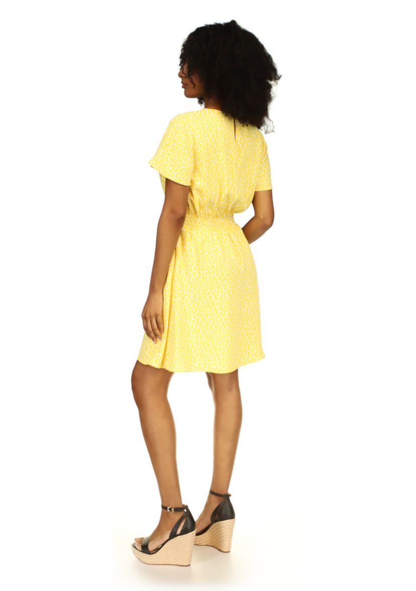 Womens Cheetah Short Sleeve Mini Dress
