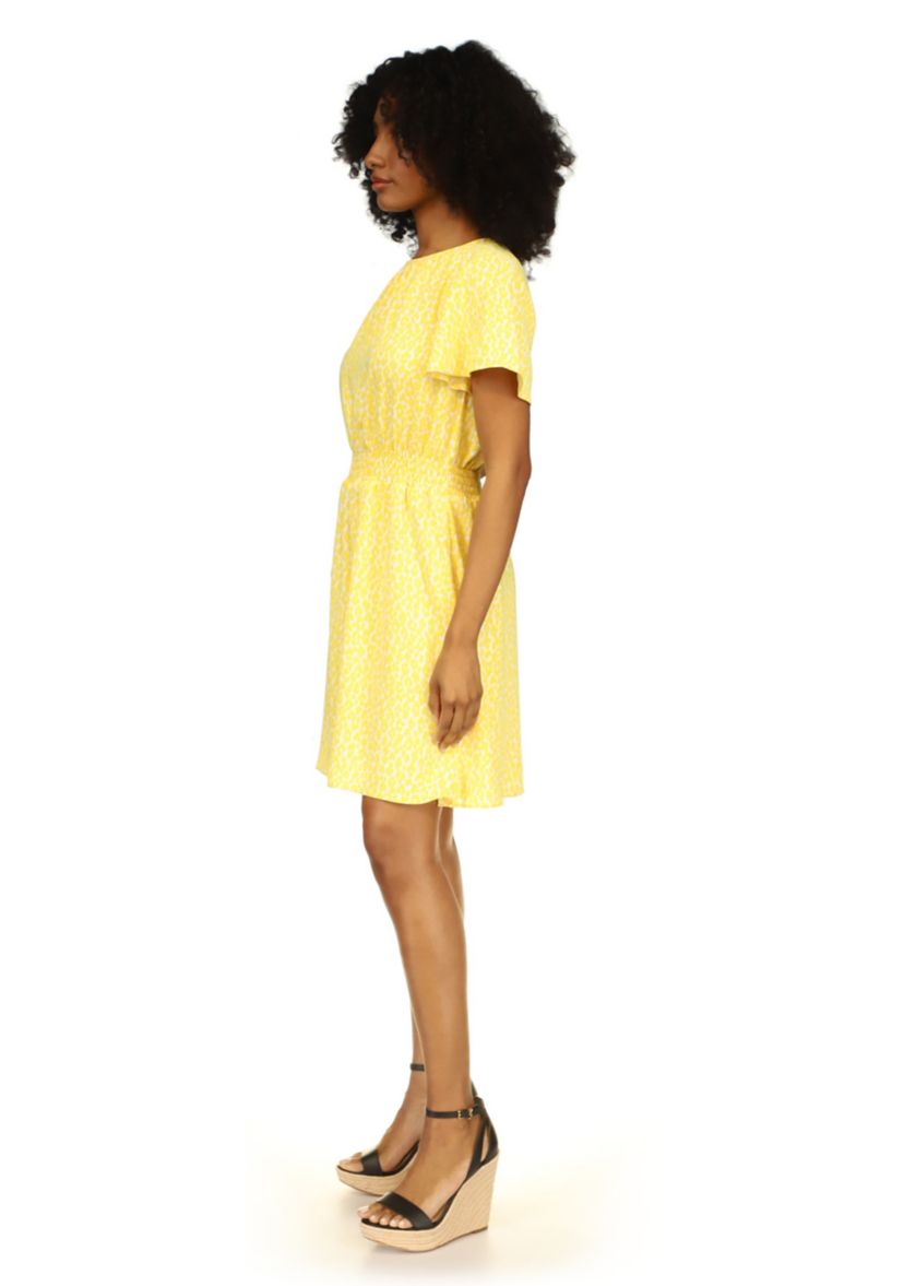 Womens Cheetah Short Sleeve Mini Dress