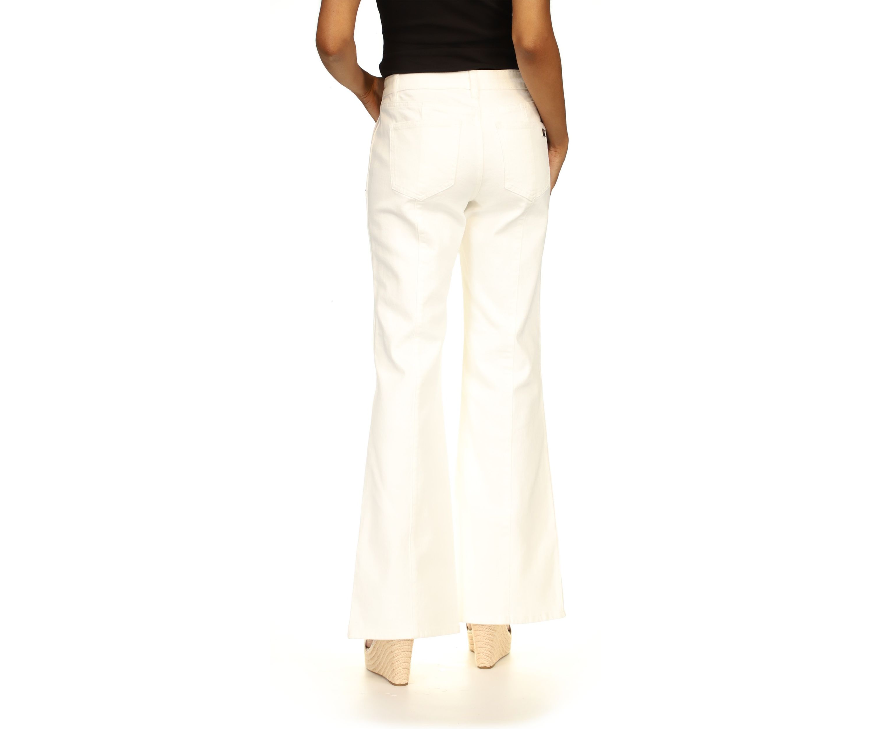 Womens Slit Front Flare Denim Jeans