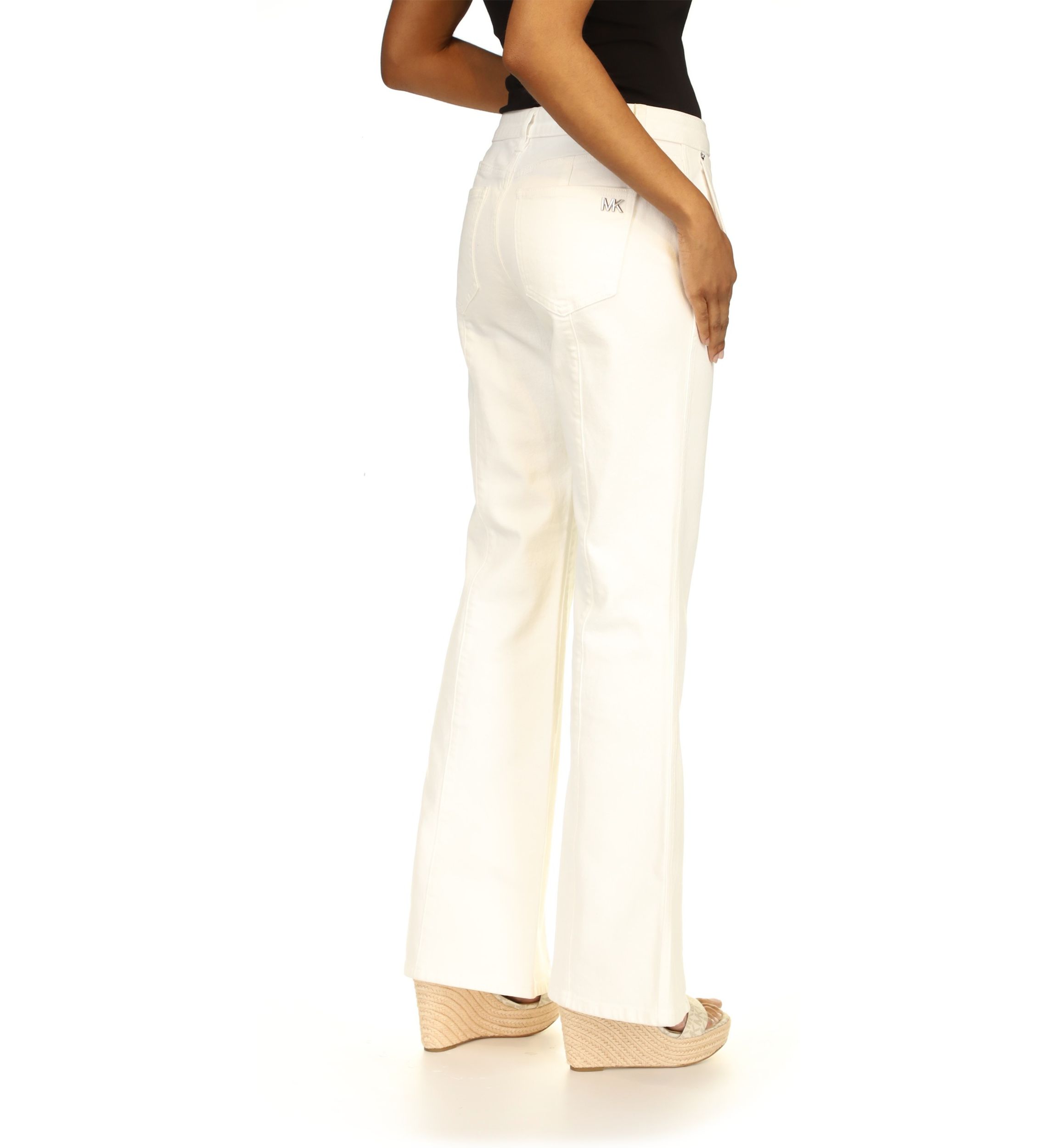 Womens Slit Front Flare Denim Jeans