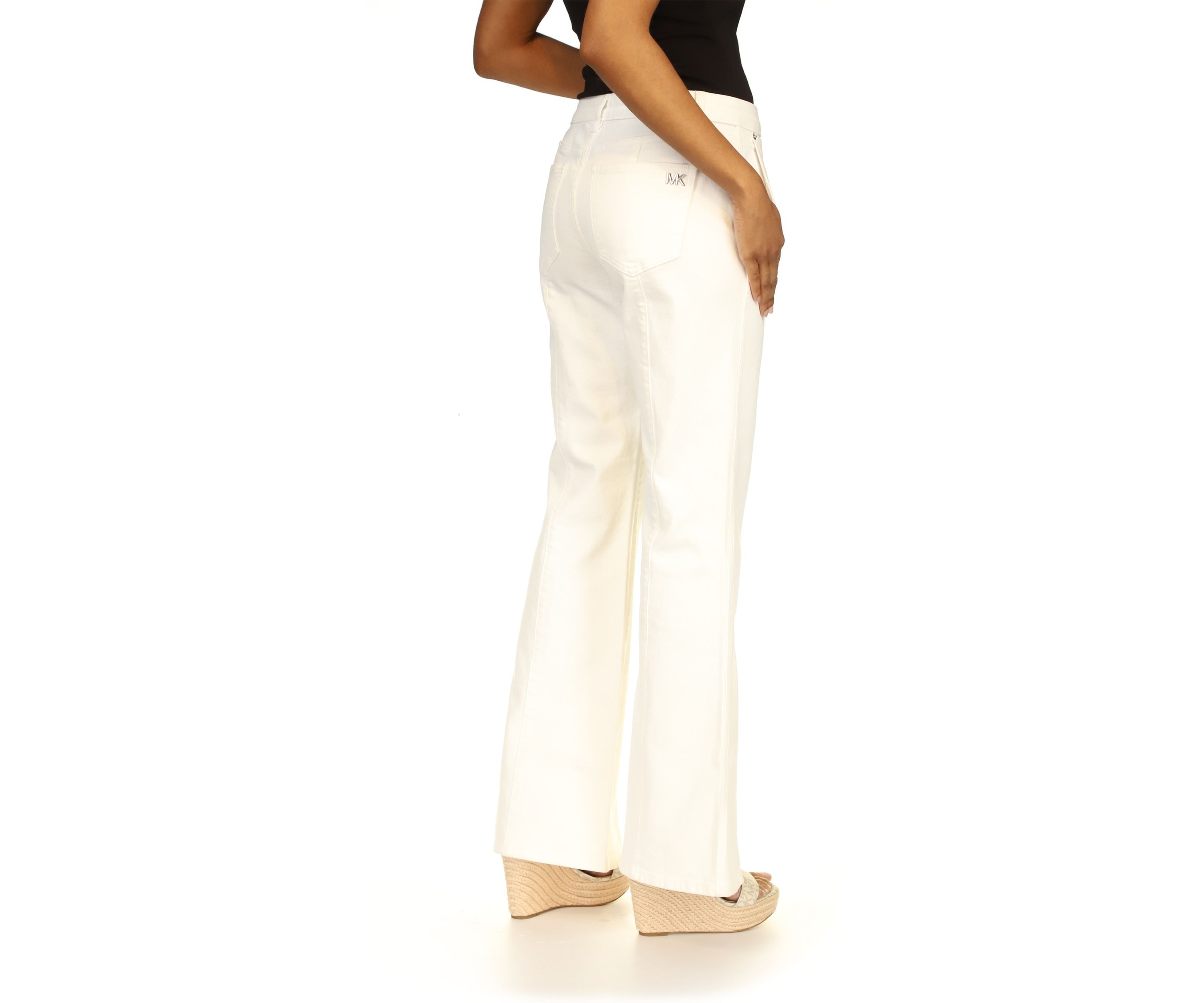 Womens Slit Front Flare Denim Jeans