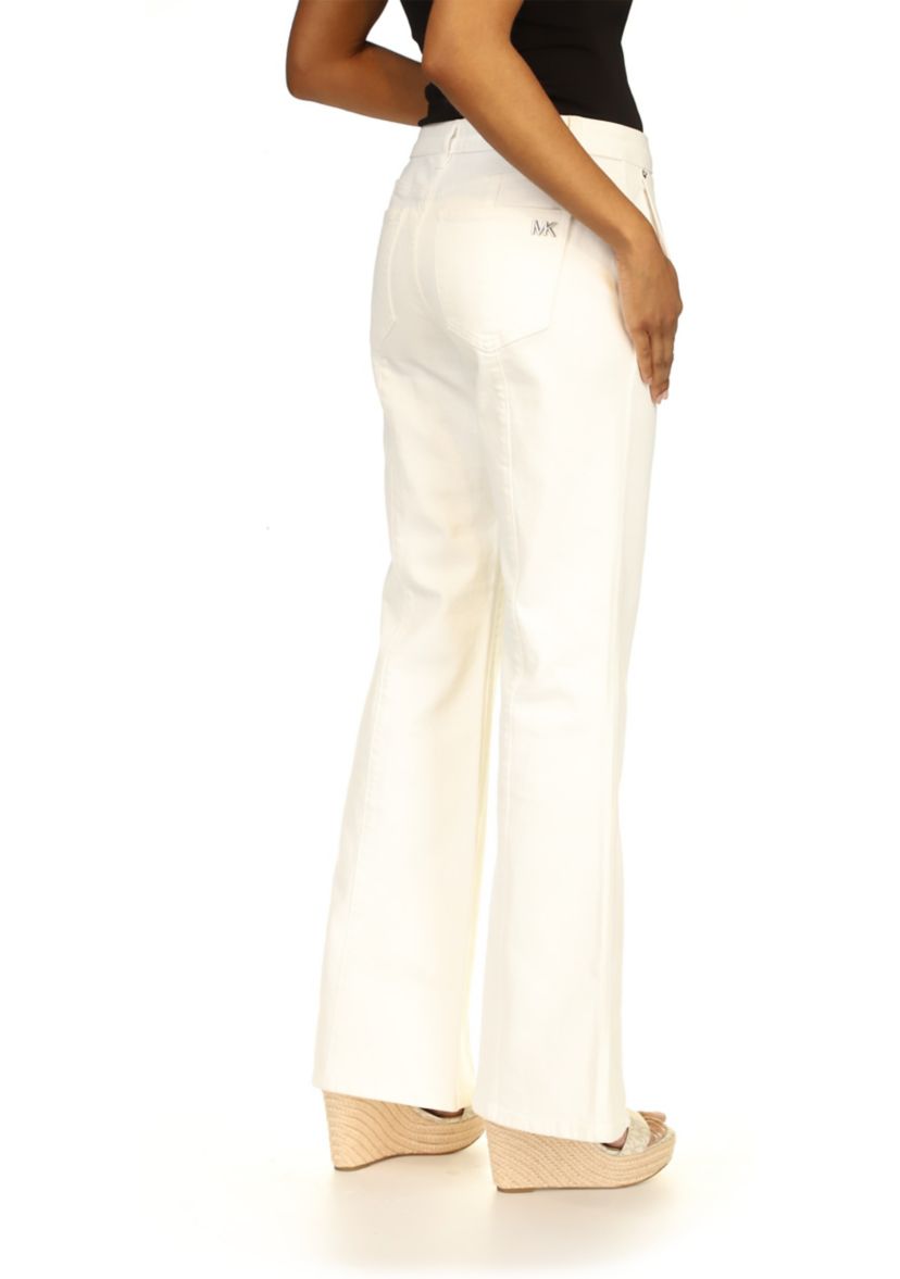 Womens Slit Front Flare Denim Jeans