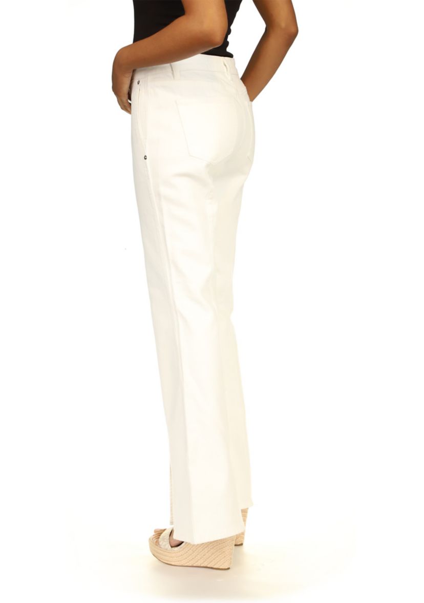 Womens Slit Front Flare Denim Jeans