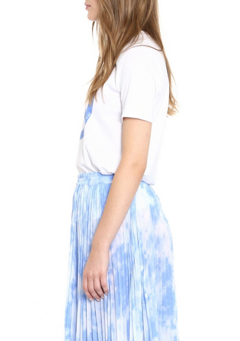 Womens Blue Circle Tie Dye Graphic Top  