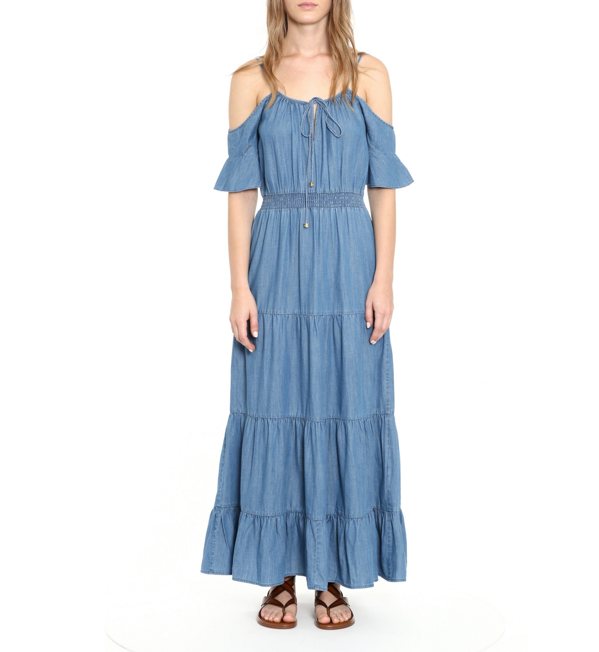 Womens Cold Shoulder Maxi Dress