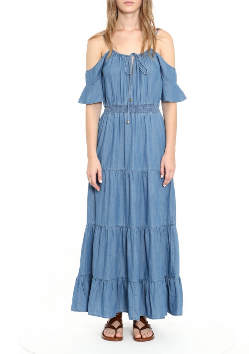 Womens Cold Shoulder Maxi Dress